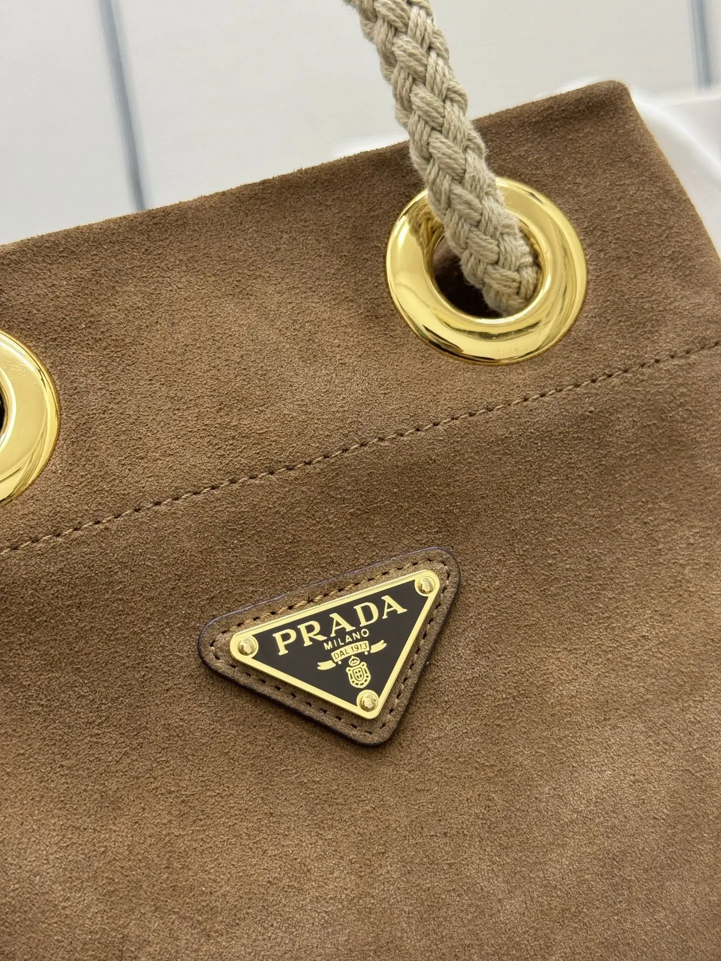 Suede Re-Nylon Bucket Bag D78016302 — view 6