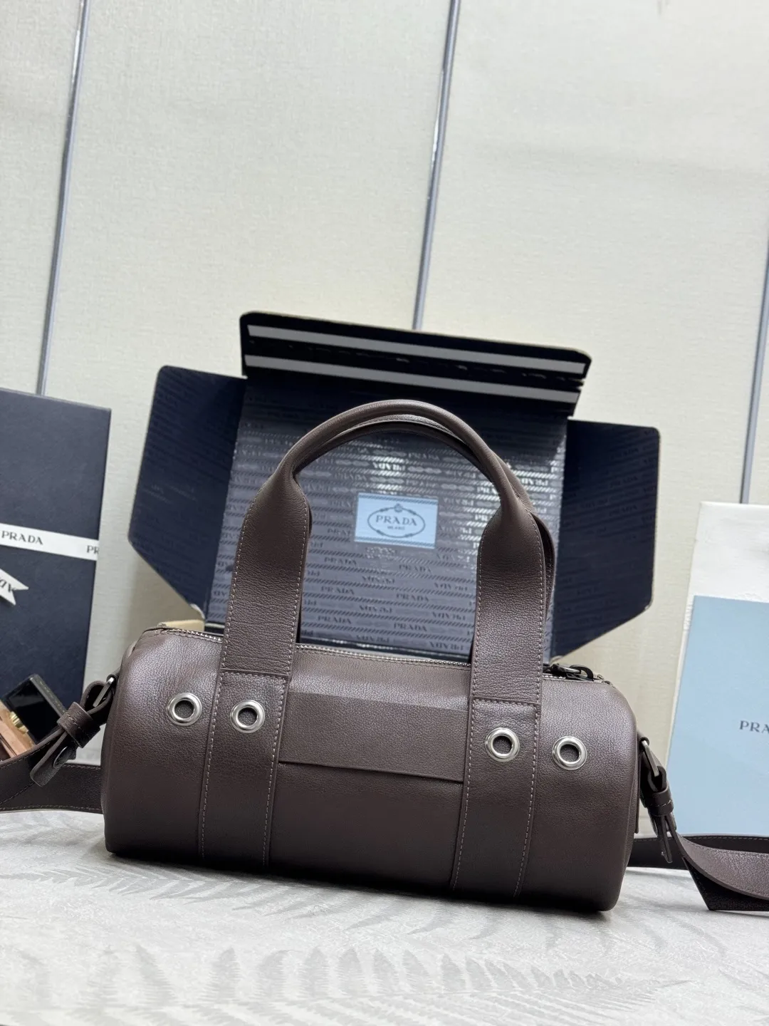 Prada Leather Top-Handle Shoulder Bag D103016303 — view 2