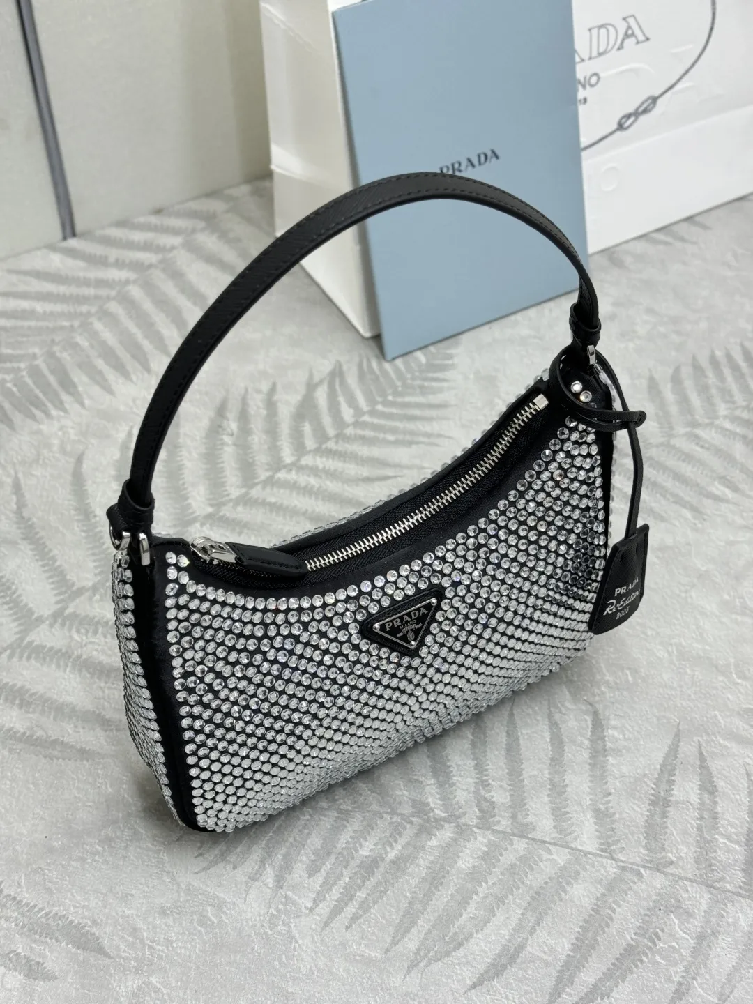 Re-Edition 2005 Crystal-Embellished Hobo Bag D63016305 — view 3