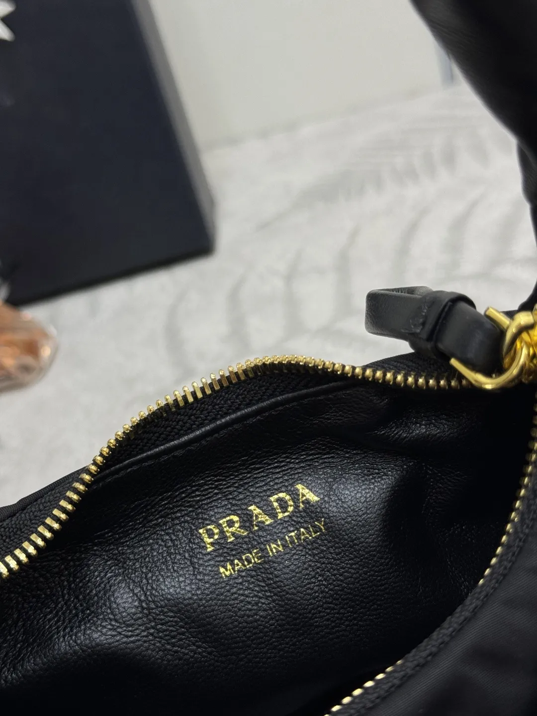 Bow-Detail Padded Nylon Hobo Bag D72016497 — view 9