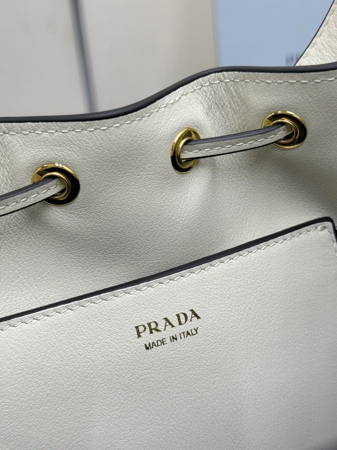 Prada 1BE087 Leather Bucket Bag D88016309 — view 9