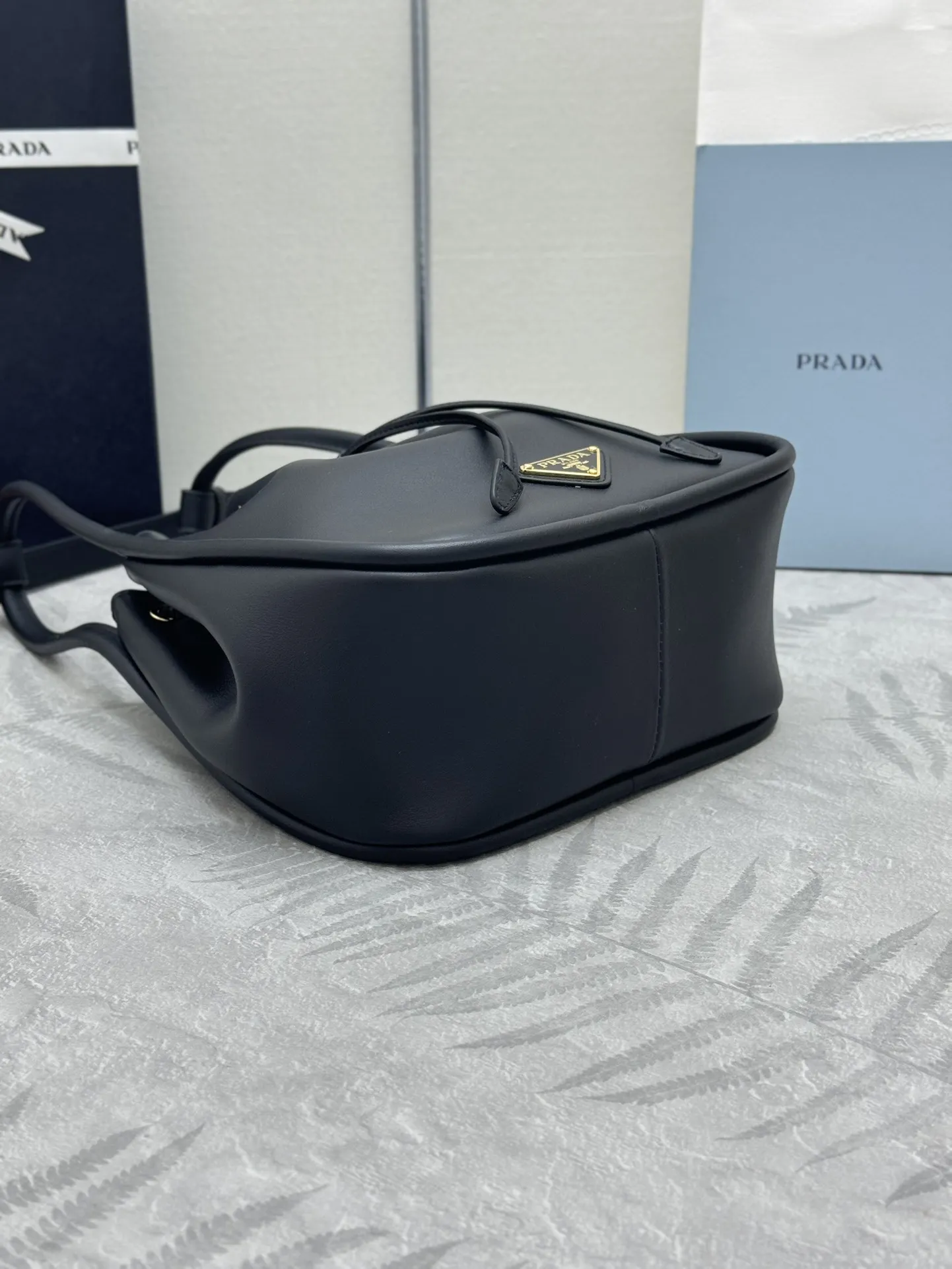 Prada 1BE087 Leather Bucket Bag D88016311 — view 5