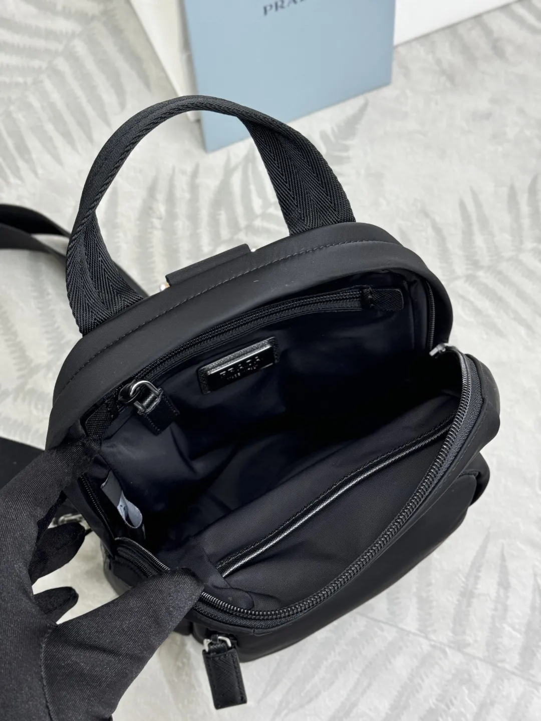 Re-Nylon Saffiano Trim Sling Bag D66016312 — view 8