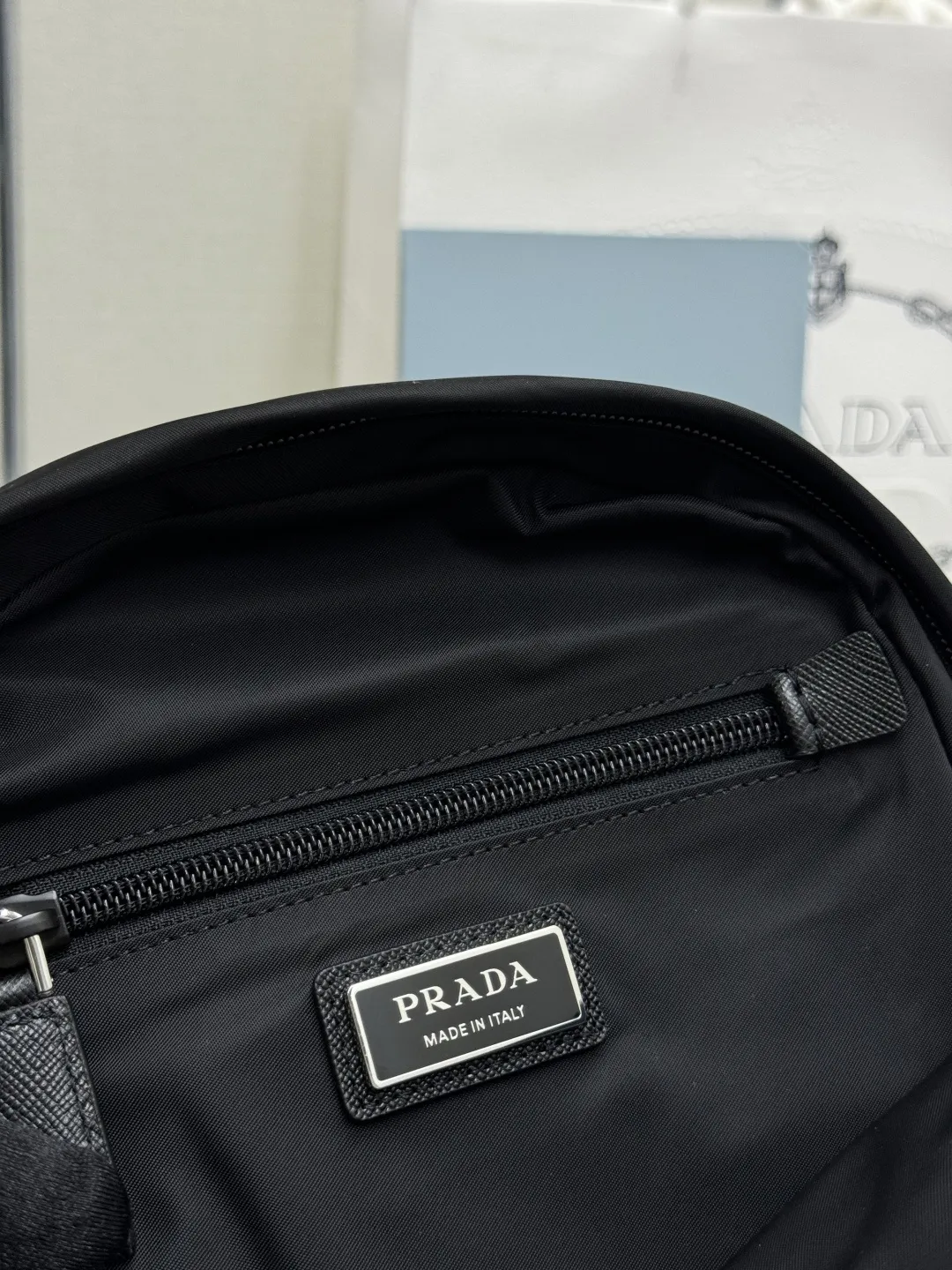 Re-Nylon Saffiano Trim Sling Bag D66016312 — view 9