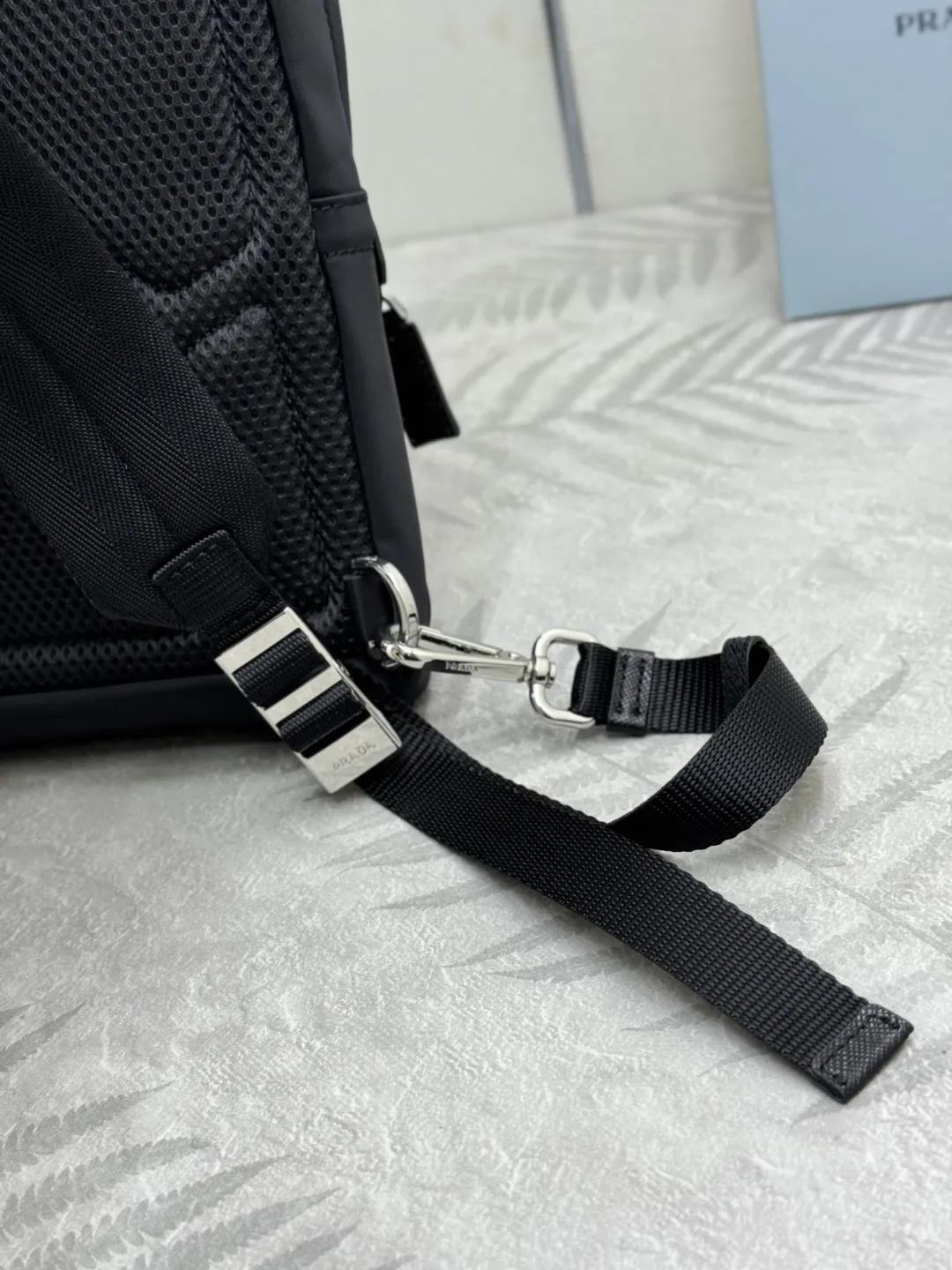 Re-Nylon and Saffiano Leather Sling Backpack D68016313 — view 6