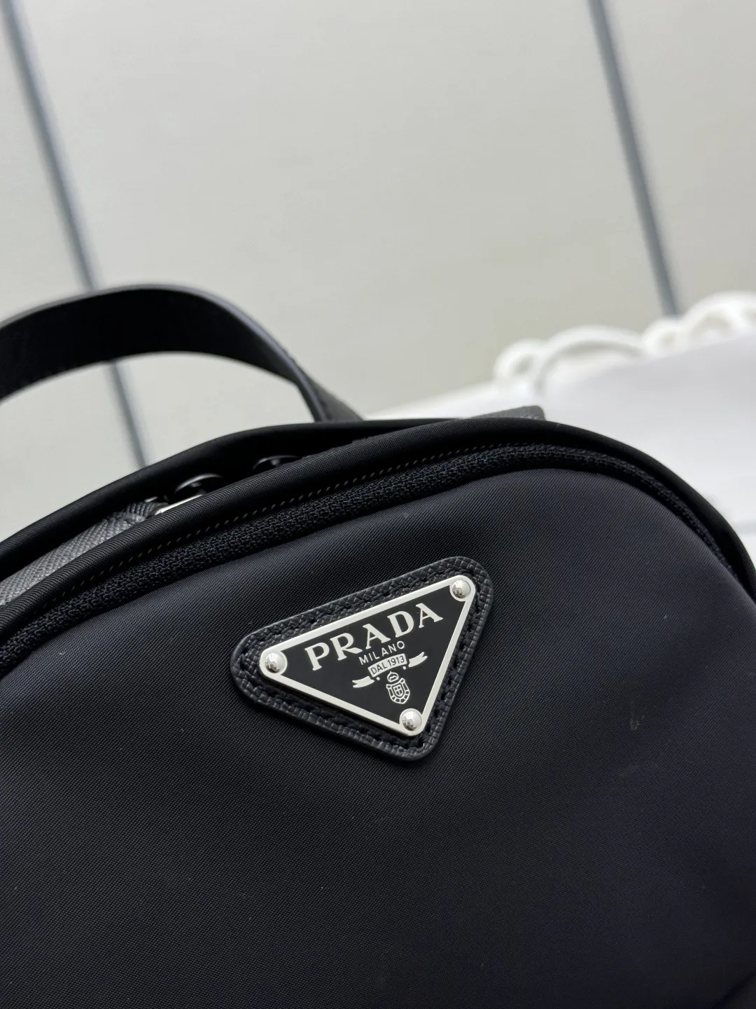 Re-Nylon and Saffiano Leather Sling Backpack D68016313 — view 7