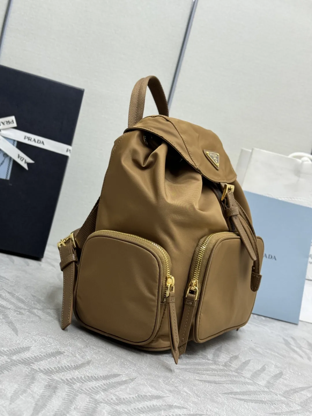 Nylon Drawstring Flap Backpack D83016314 — view 4