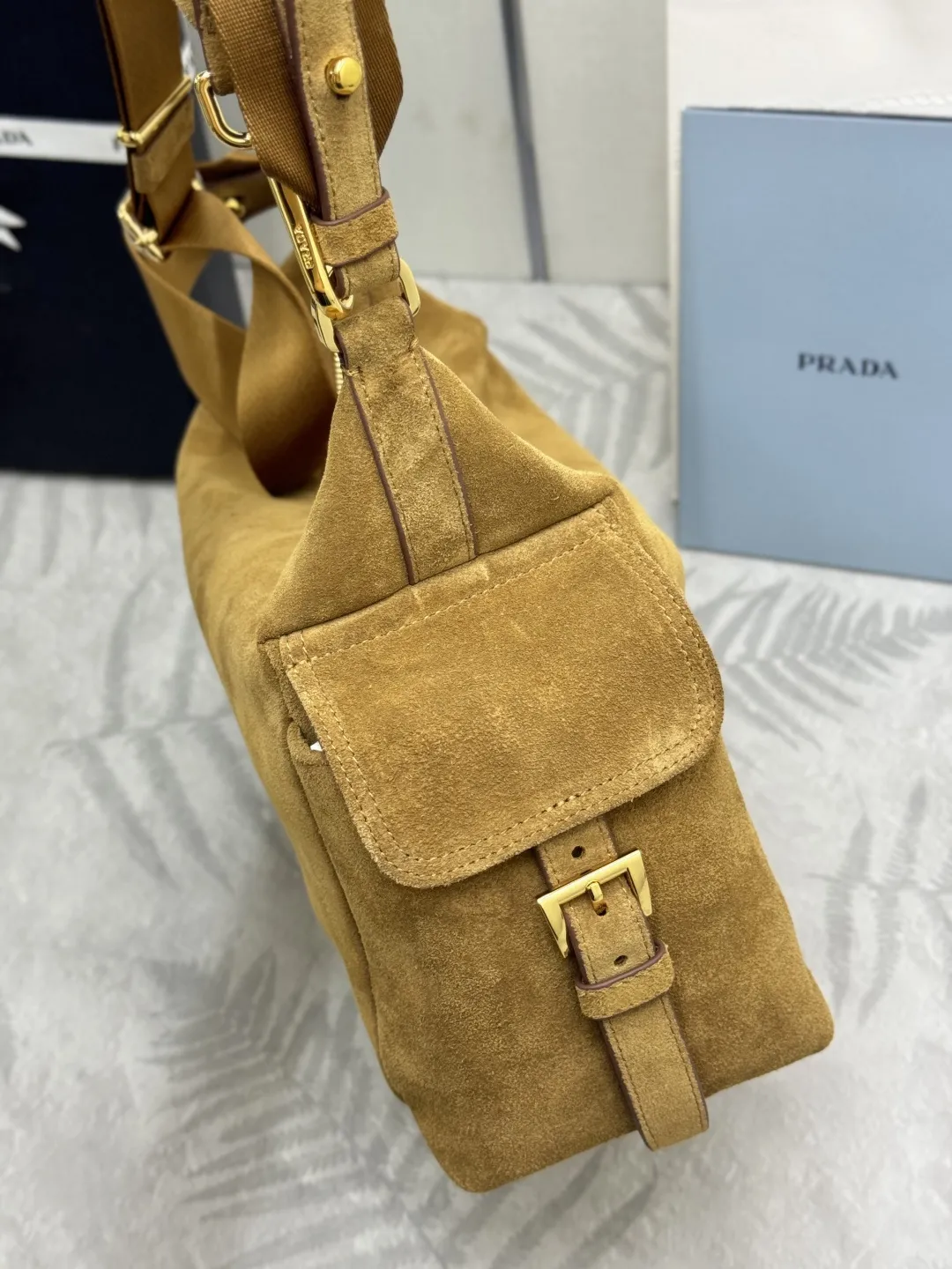 Suede and Nylon Shoulder Bag D98016318 — view 4