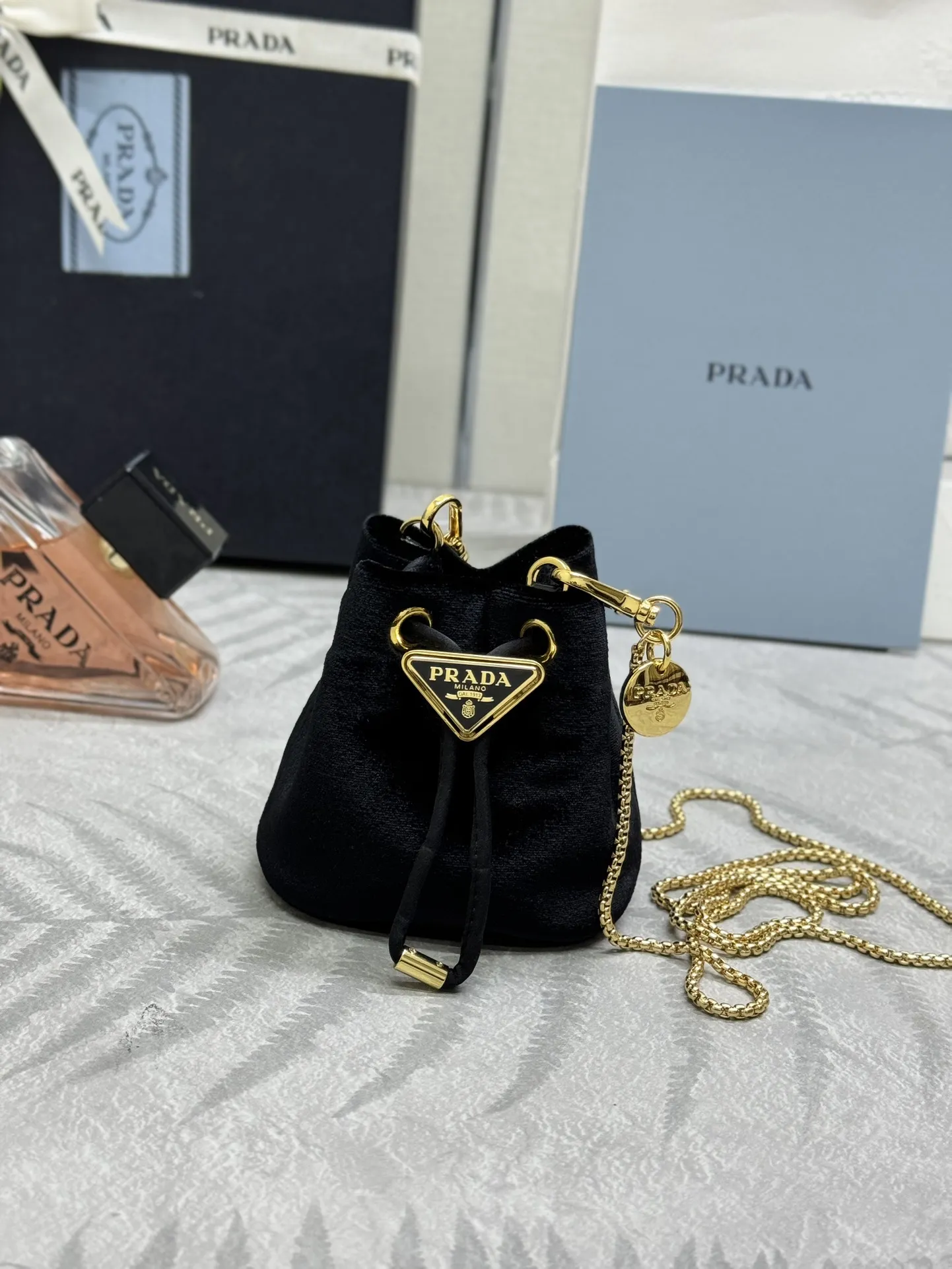 Velvet Mini Bucket Bag D67016327 — view 2