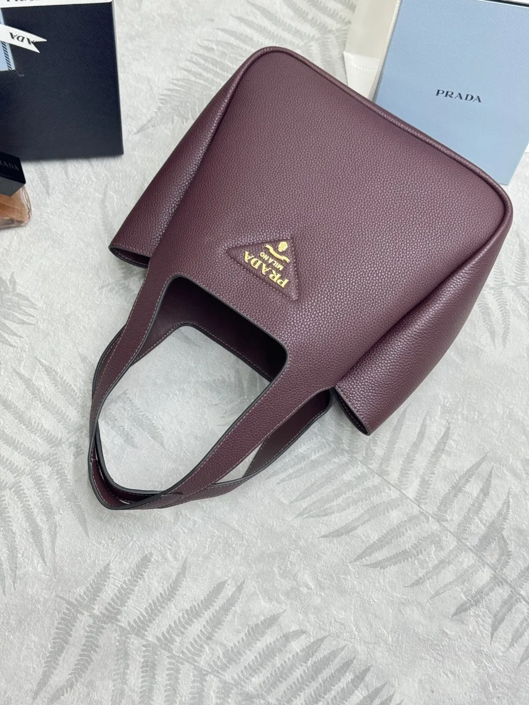 Prada Medium Lambskin Shopping Tote Bag D100016329 — view 5