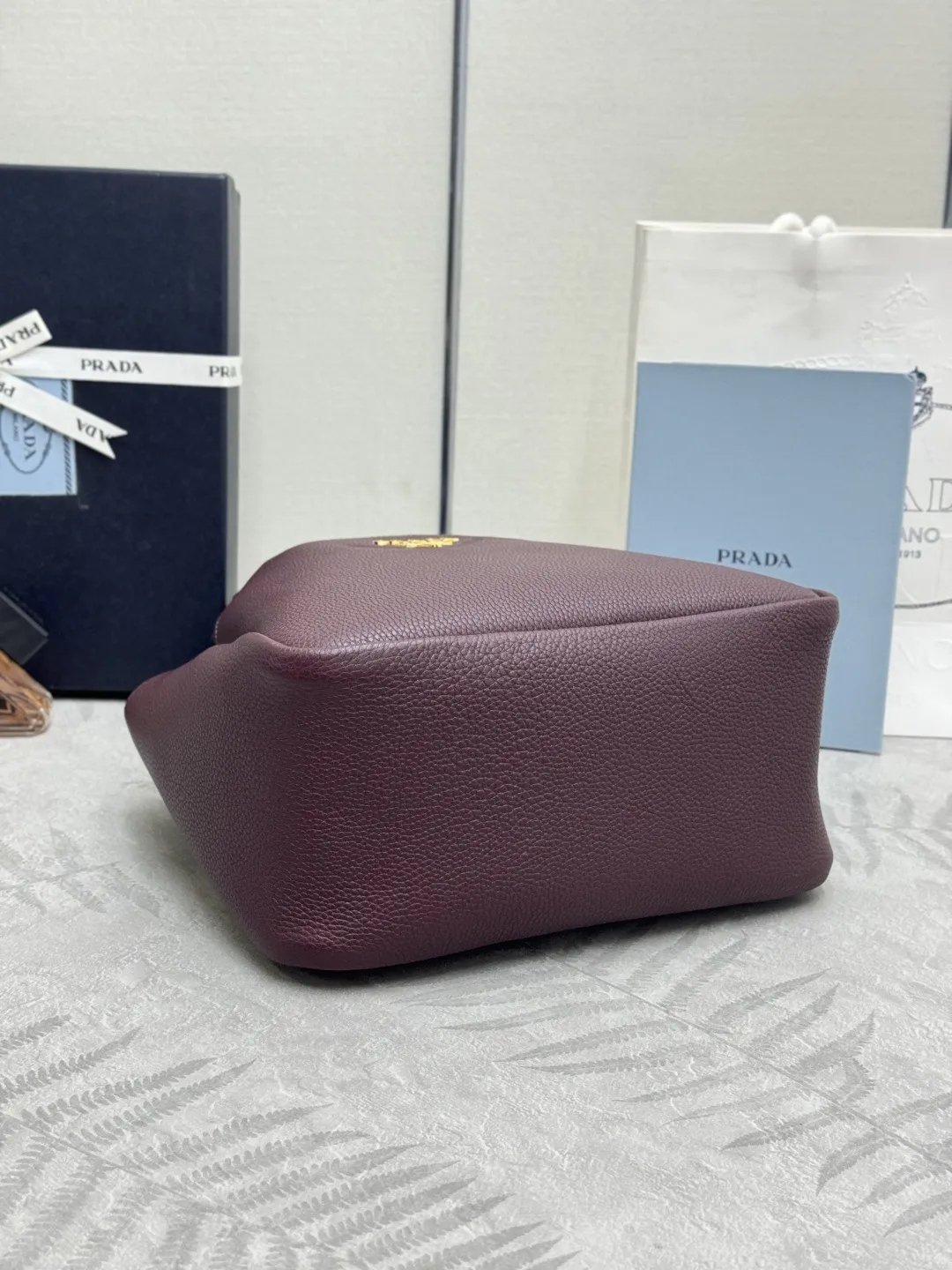 Prada Medium Lambskin Shopping Tote Bag D100016329 — view 6