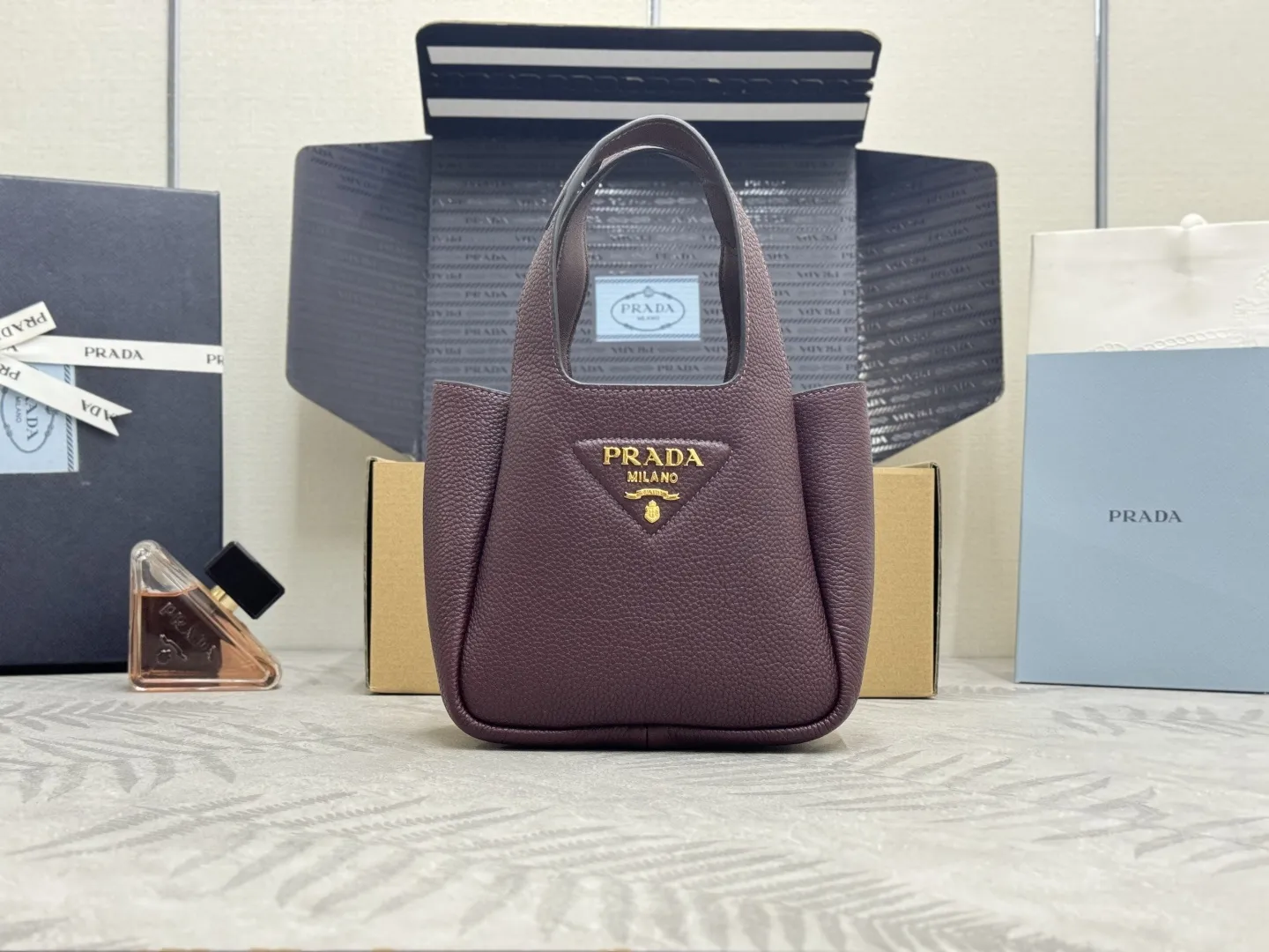 Mini Bucket Bag in Deer-Print Leather D94016330