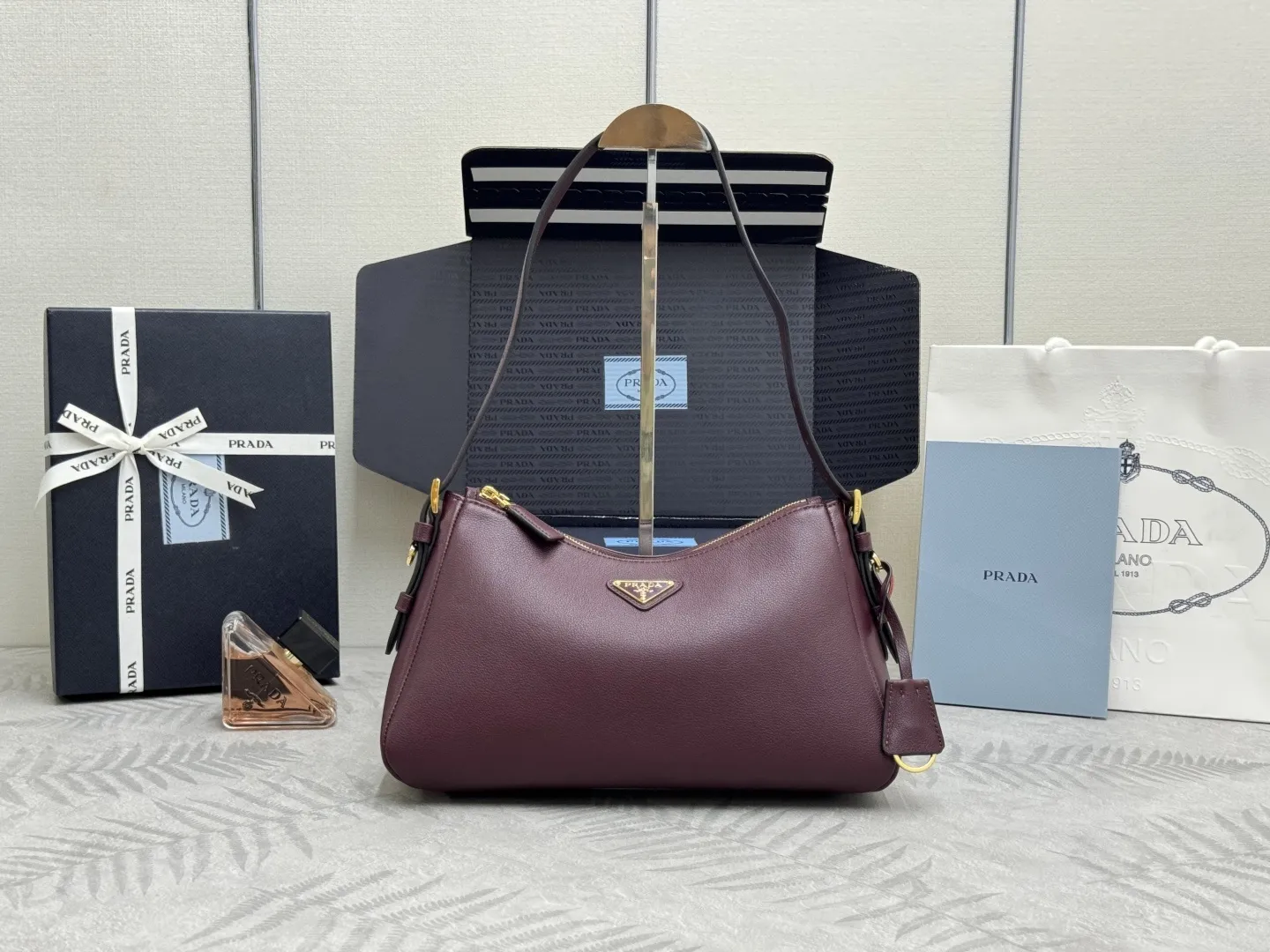 Prada Aimee Small Leather Hobo Bag D102016332