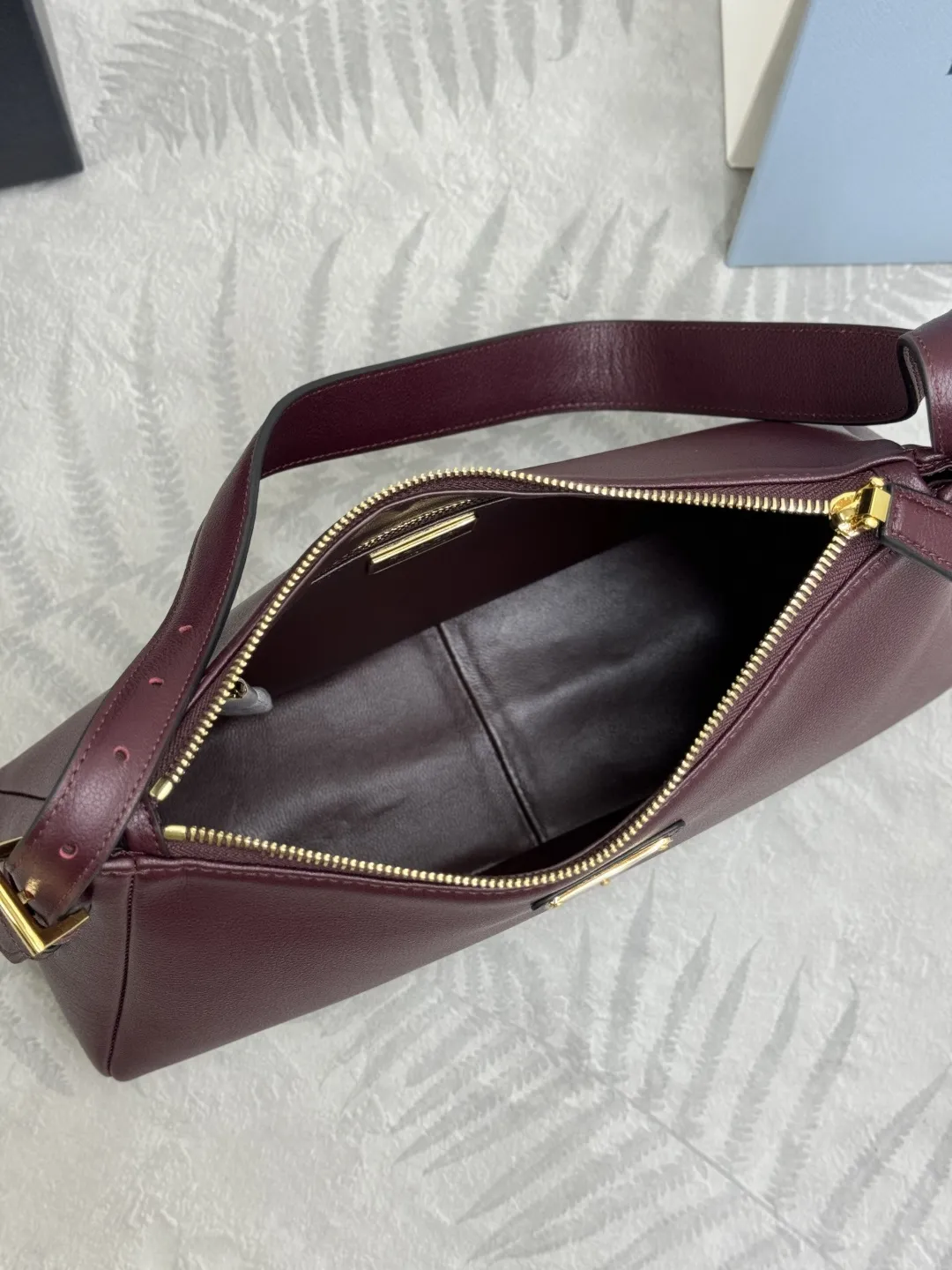 Prada Aimee Small Leather Hobo Bag D102016332 — view 8