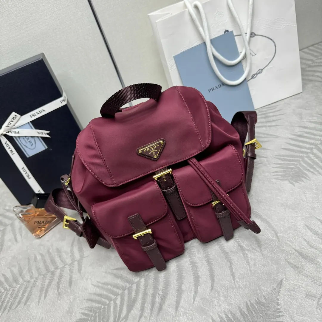 Prada Re-Nylon Backpack with Buckle Pockets D75016336 — view 3