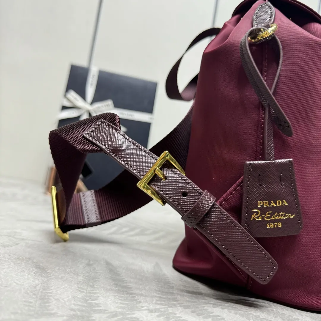 Prada Re-Nylon Backpack with Buckle Pockets D75016336 — view 6