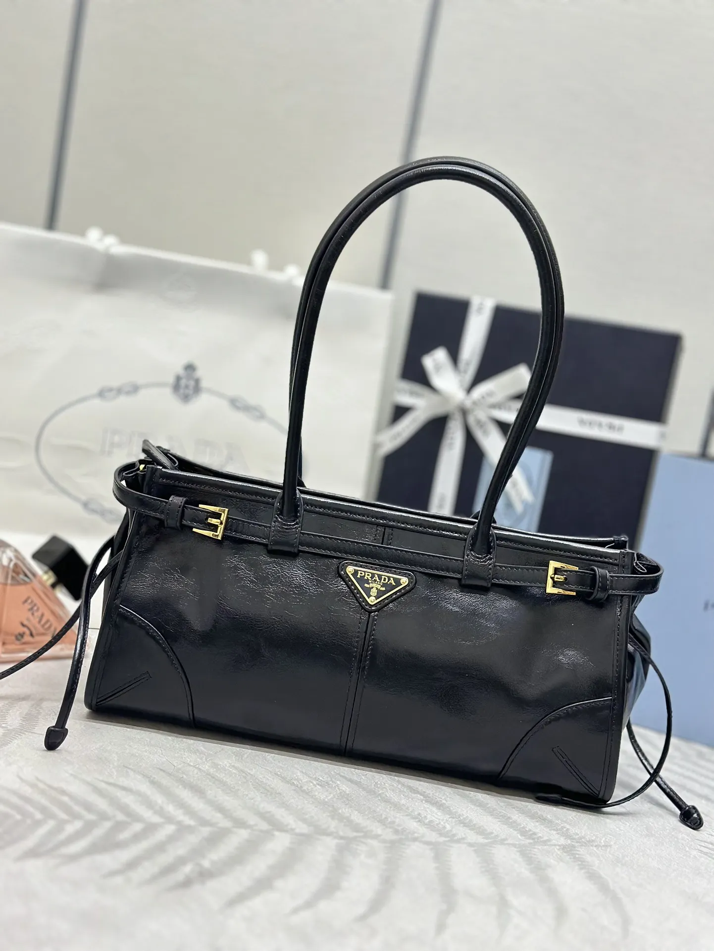 Prada Soft Lux Leather Top-Handle Bag D104016339