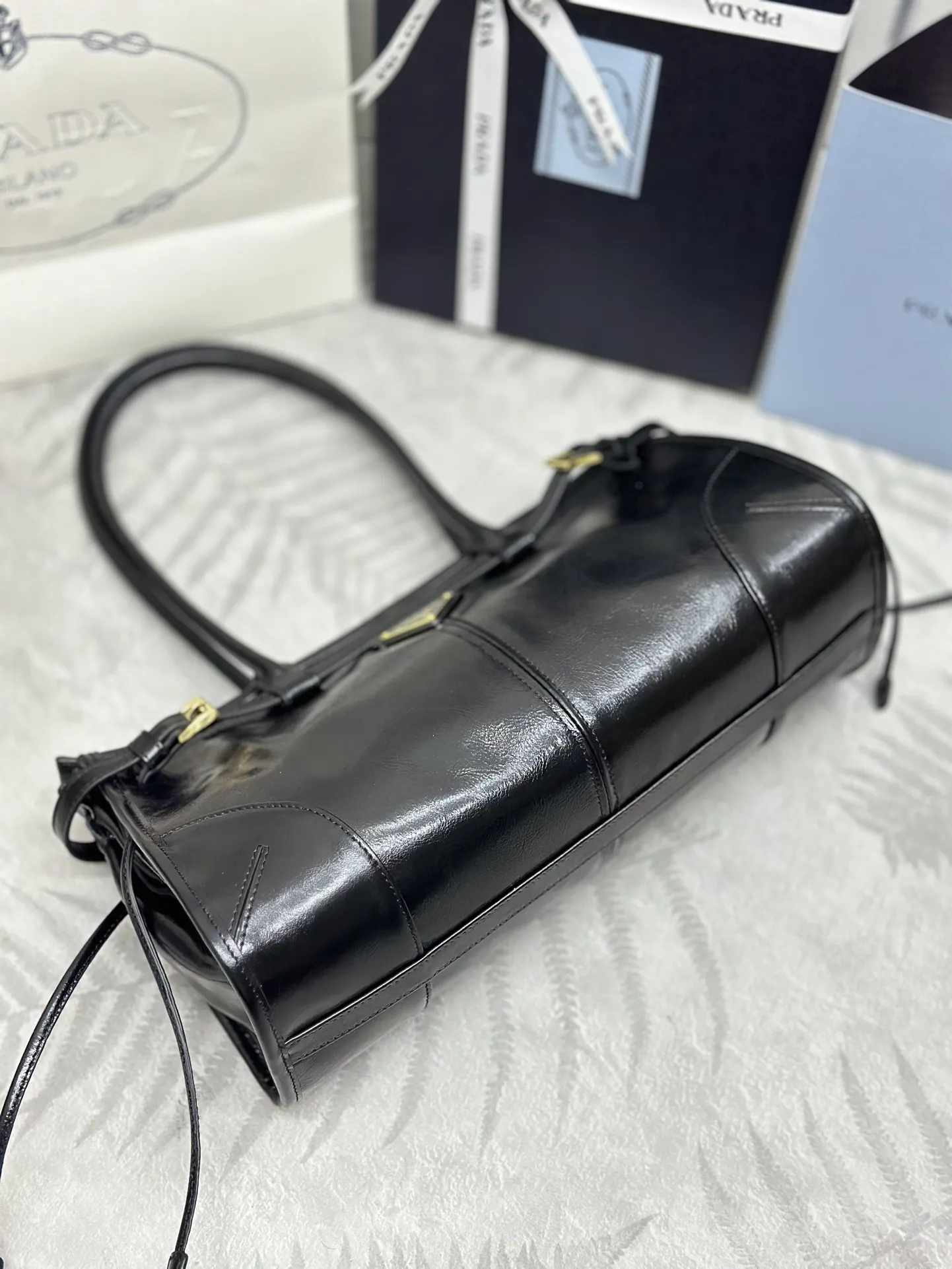 Prada Soft Lux Leather Top-Handle Bag D104016339 — view 4