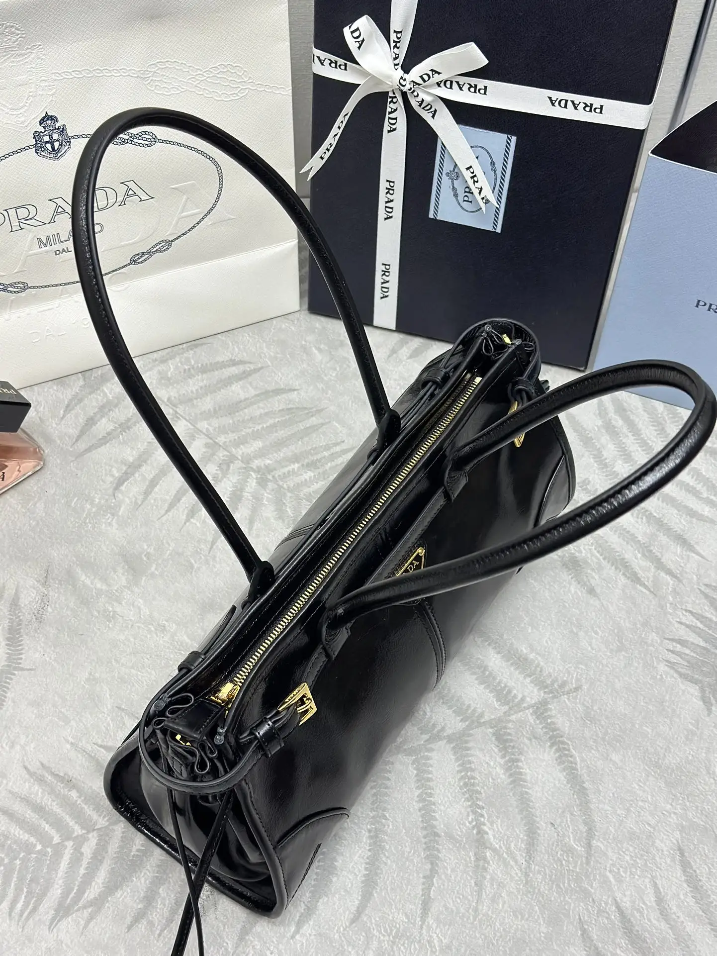 Prada Soft Lux Leather Top-Handle Bag D104016339 — view 6