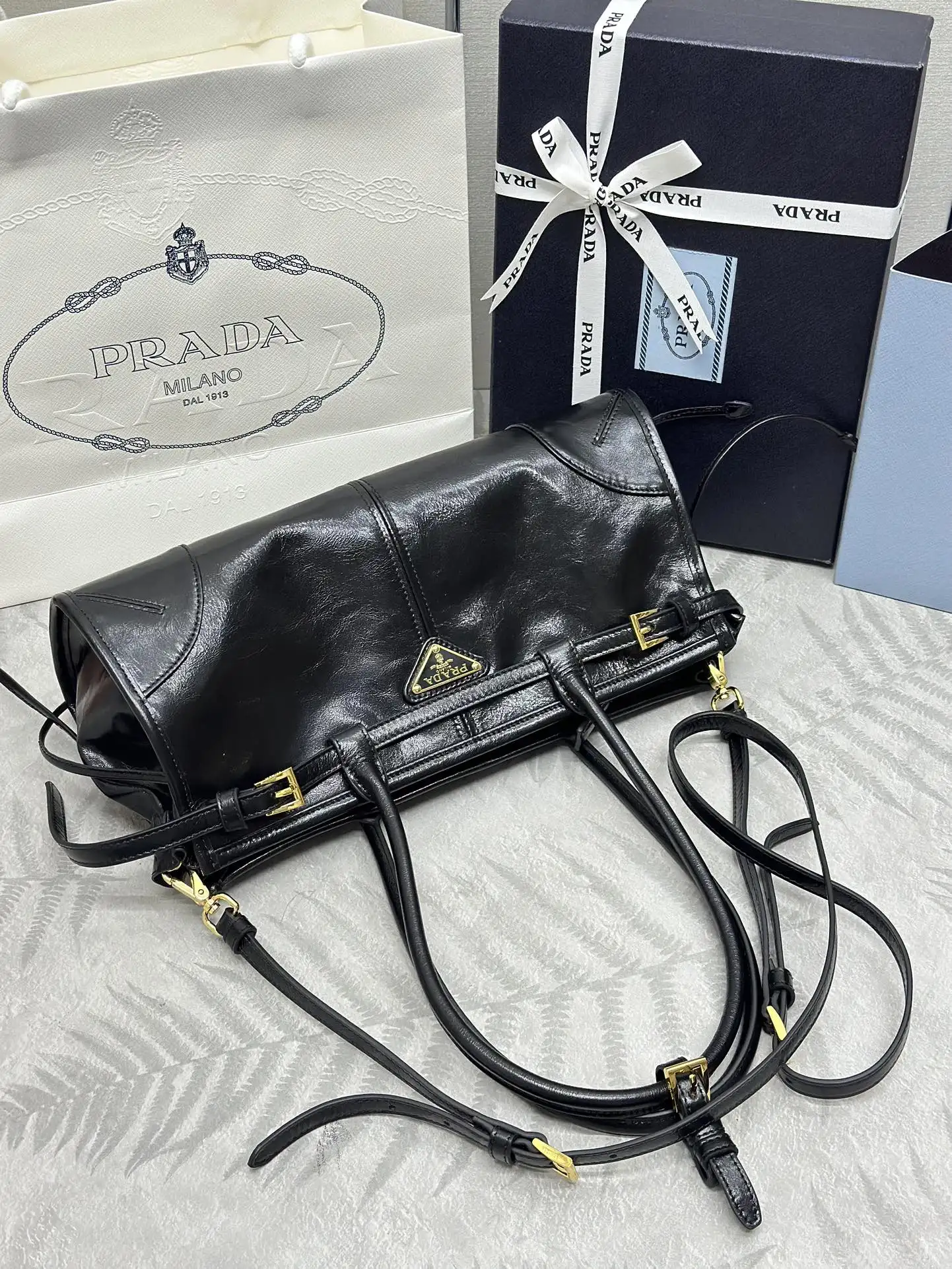 Prada Soft Lux Leather Top-Handle Bag D104016339 — view 9