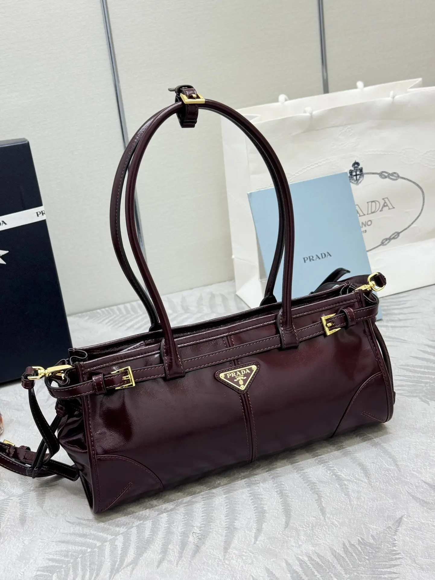 Soft Lux Leather Top-Handle Crossbody Bag D104016340 — view 3