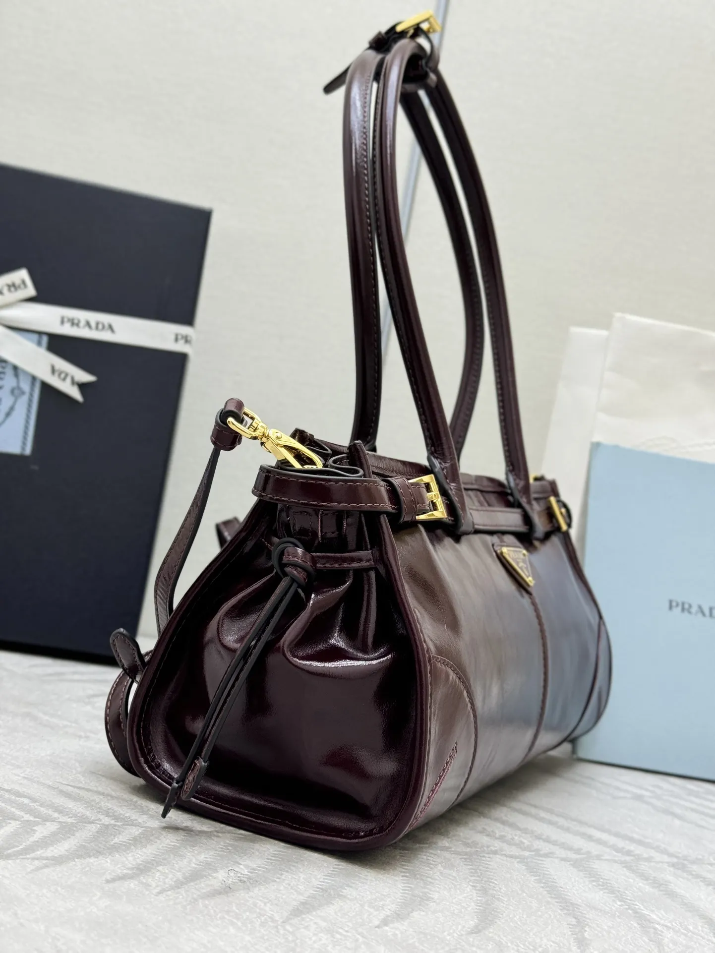 Soft Lux Leather Top-Handle Crossbody Bag D104016340 — view 4