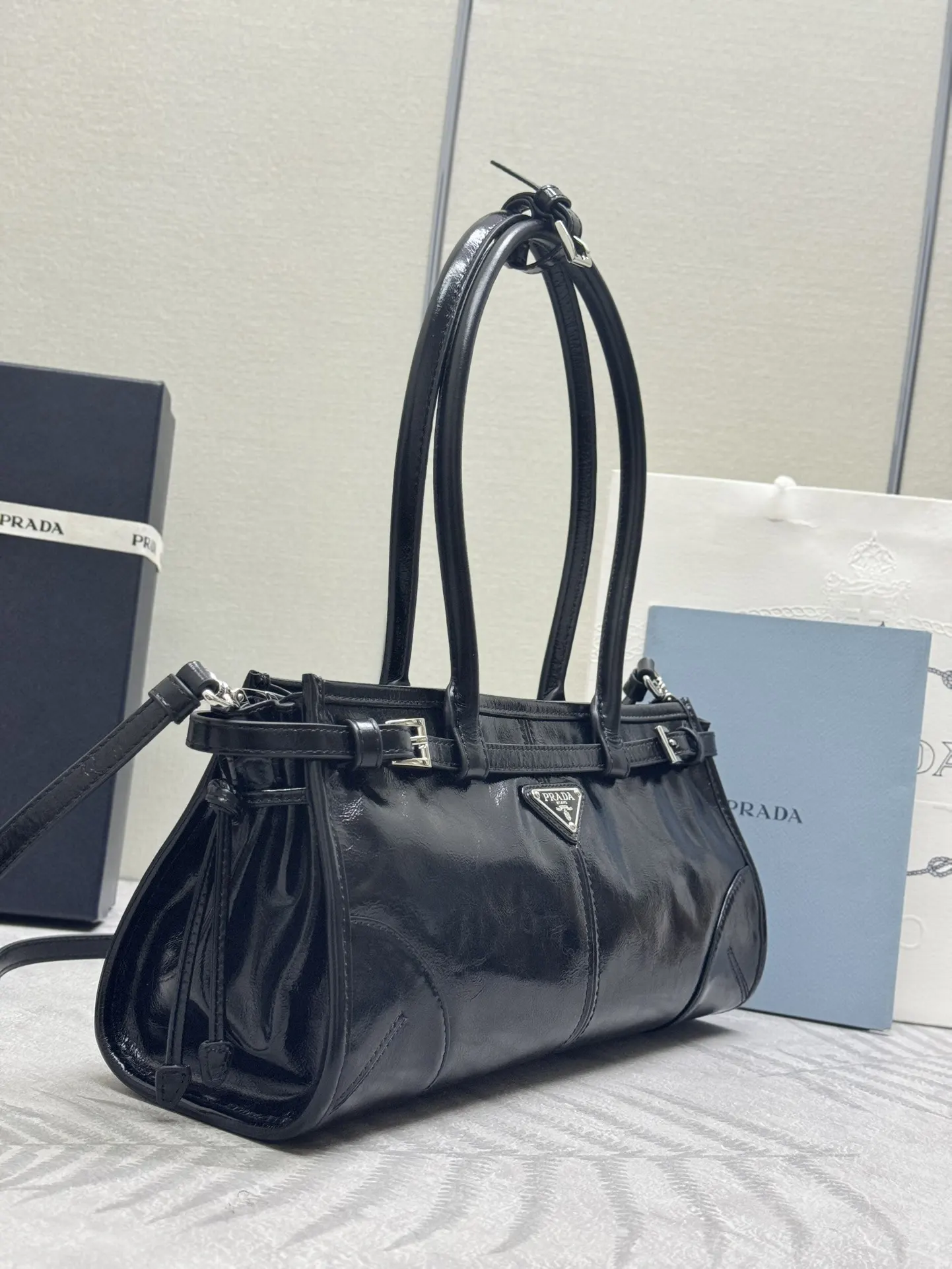 Lux Soft Leather Top-Handle Shoulder Bag D104016341 — view 3