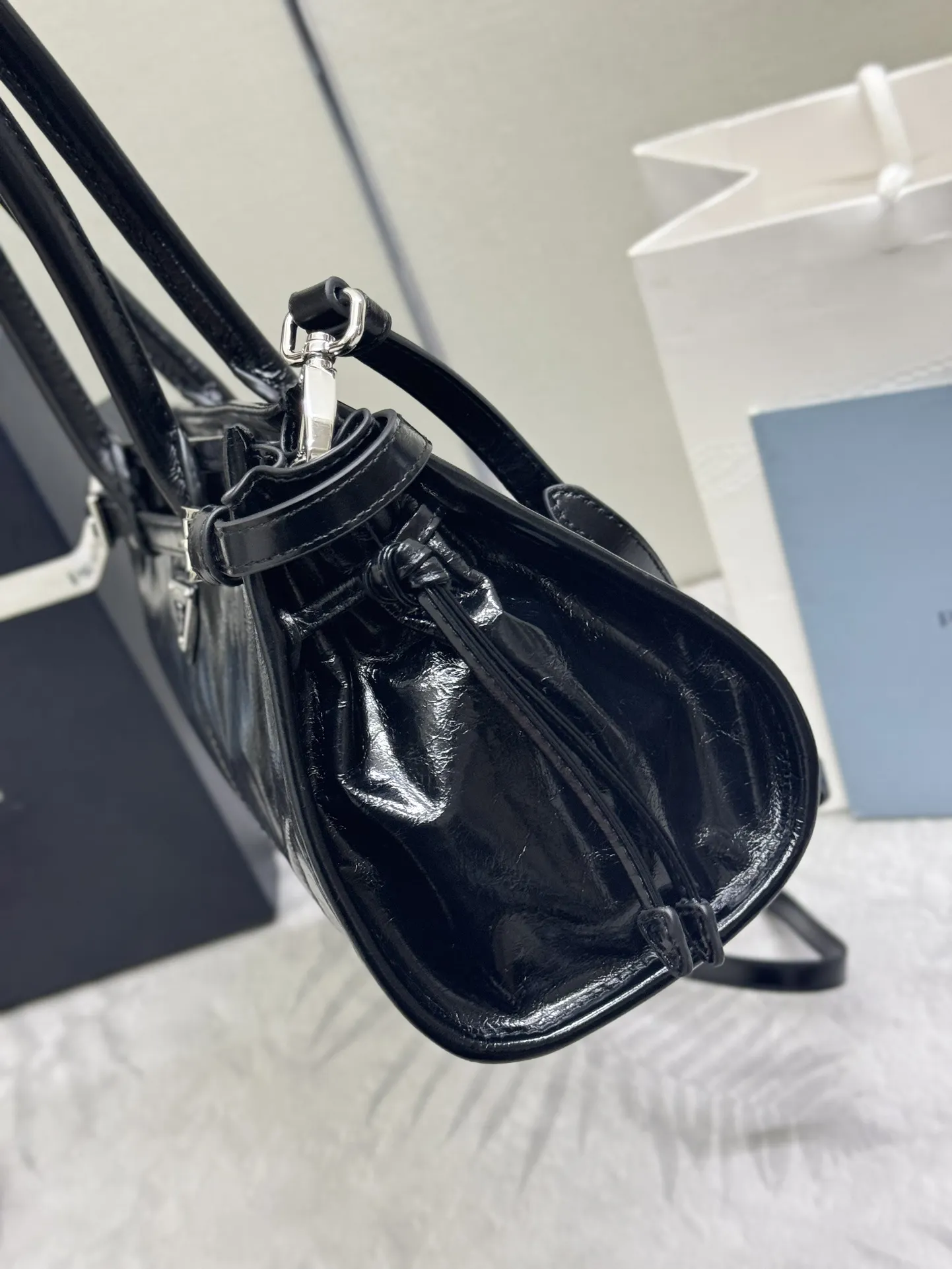 Lux Soft Leather Top-Handle Shoulder Bag D104016341 — view 5