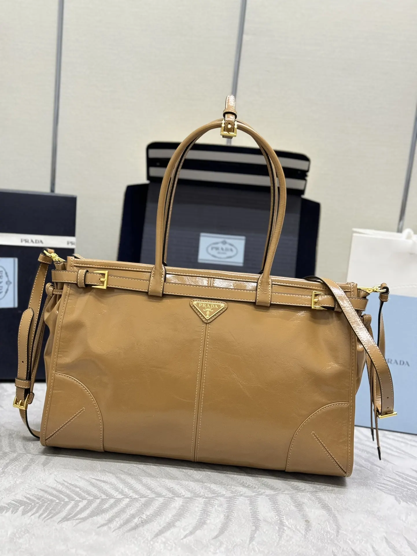 Soft Lux Leather Top-Handle Tote Bag D114016342