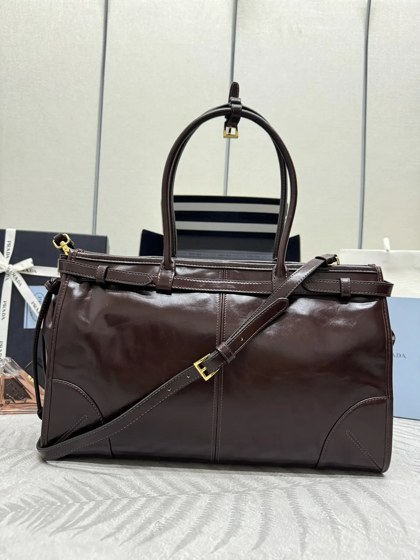 Soft Lux Oiled Wax Leather Top-Handle Bag D114016344 — view 2