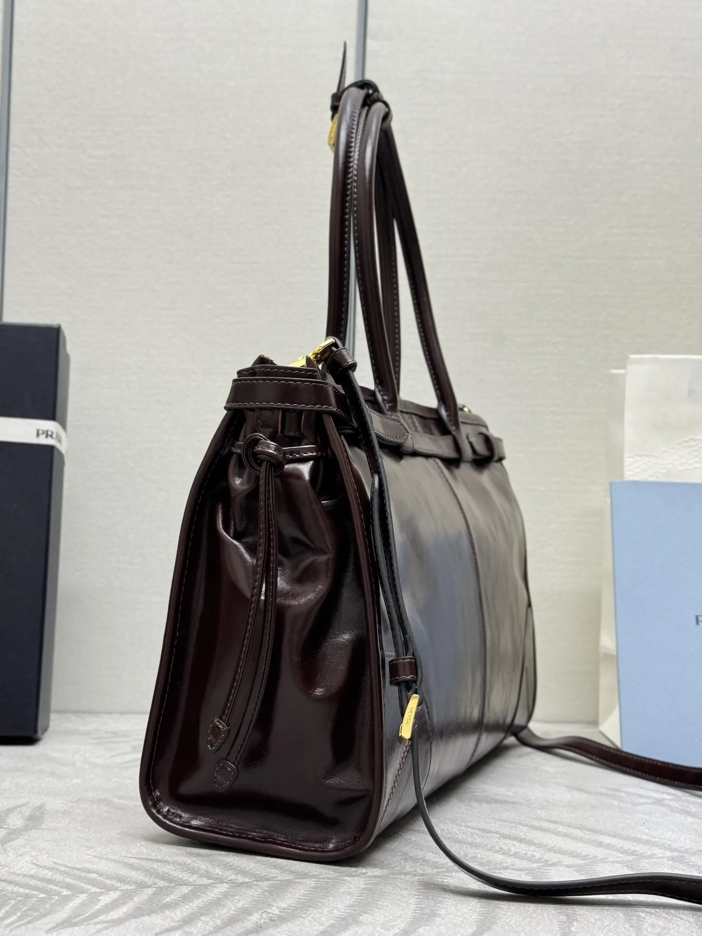 Soft Lux Oiled Wax Leather Top-Handle Bag D114016344 — view 3