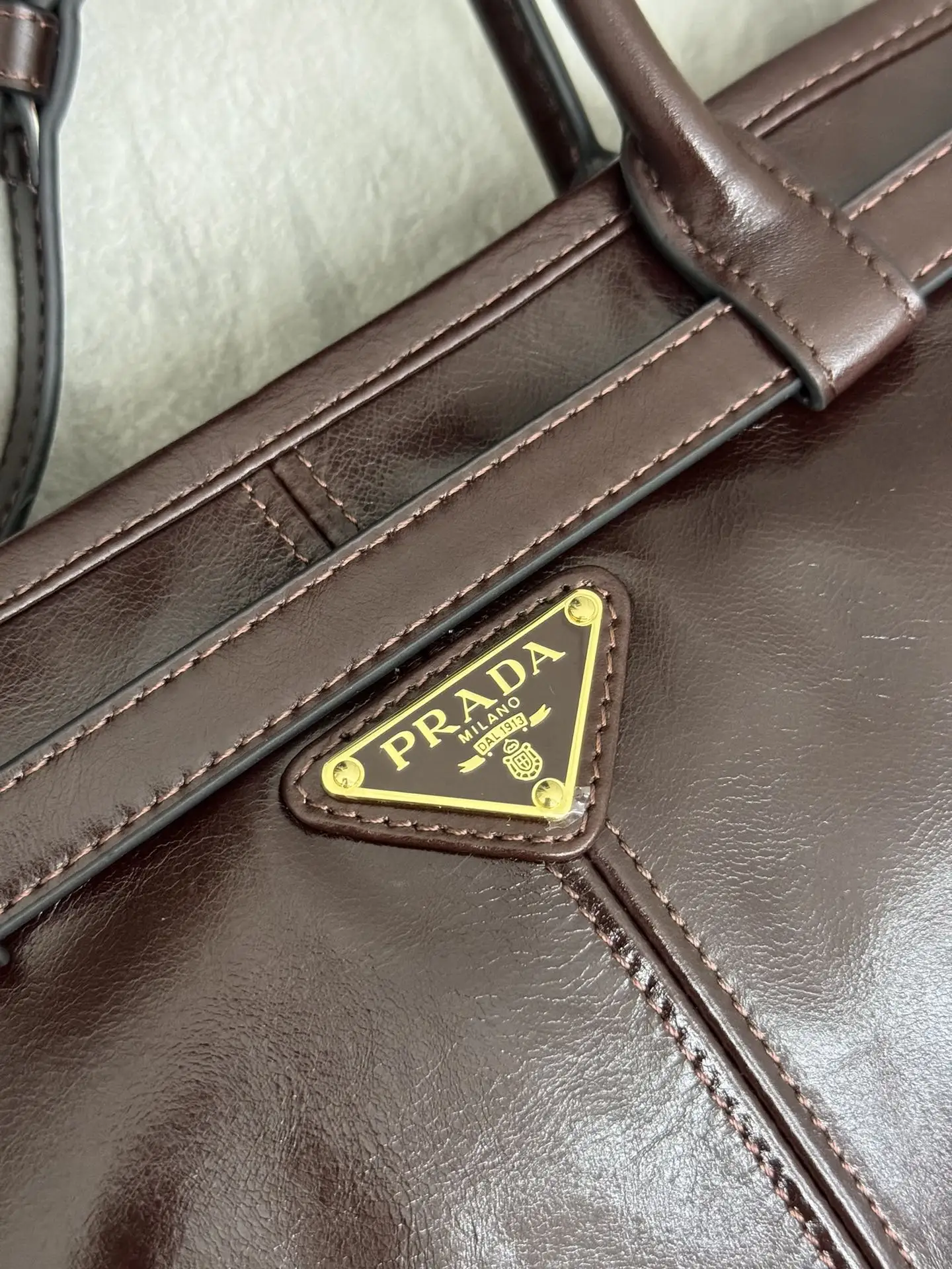 Soft Lux Oiled Wax Leather Top-Handle Bag D114016344 — view 7