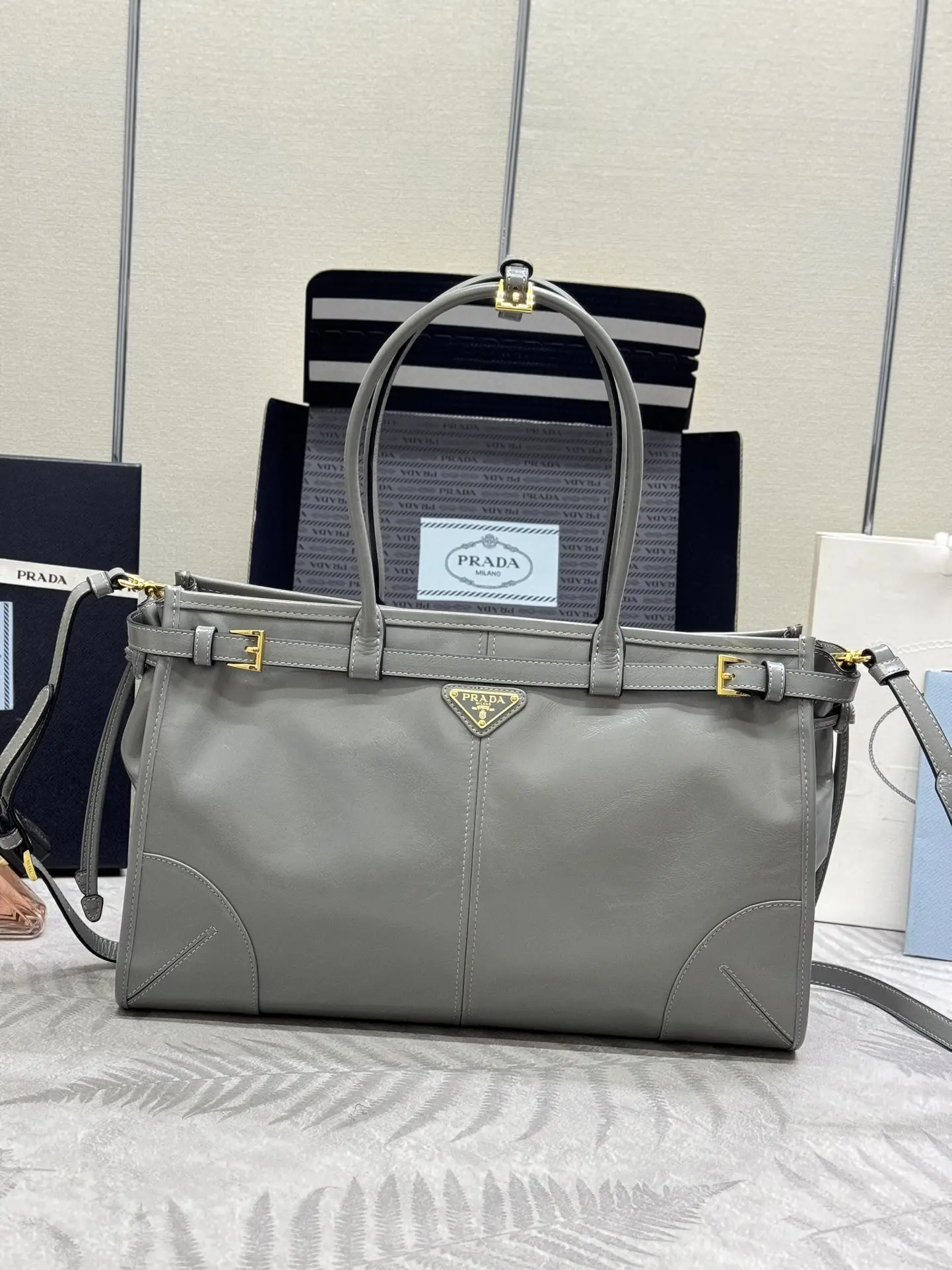 Prada Soft Lux Leather Tote Bag 1BA433 D114016348