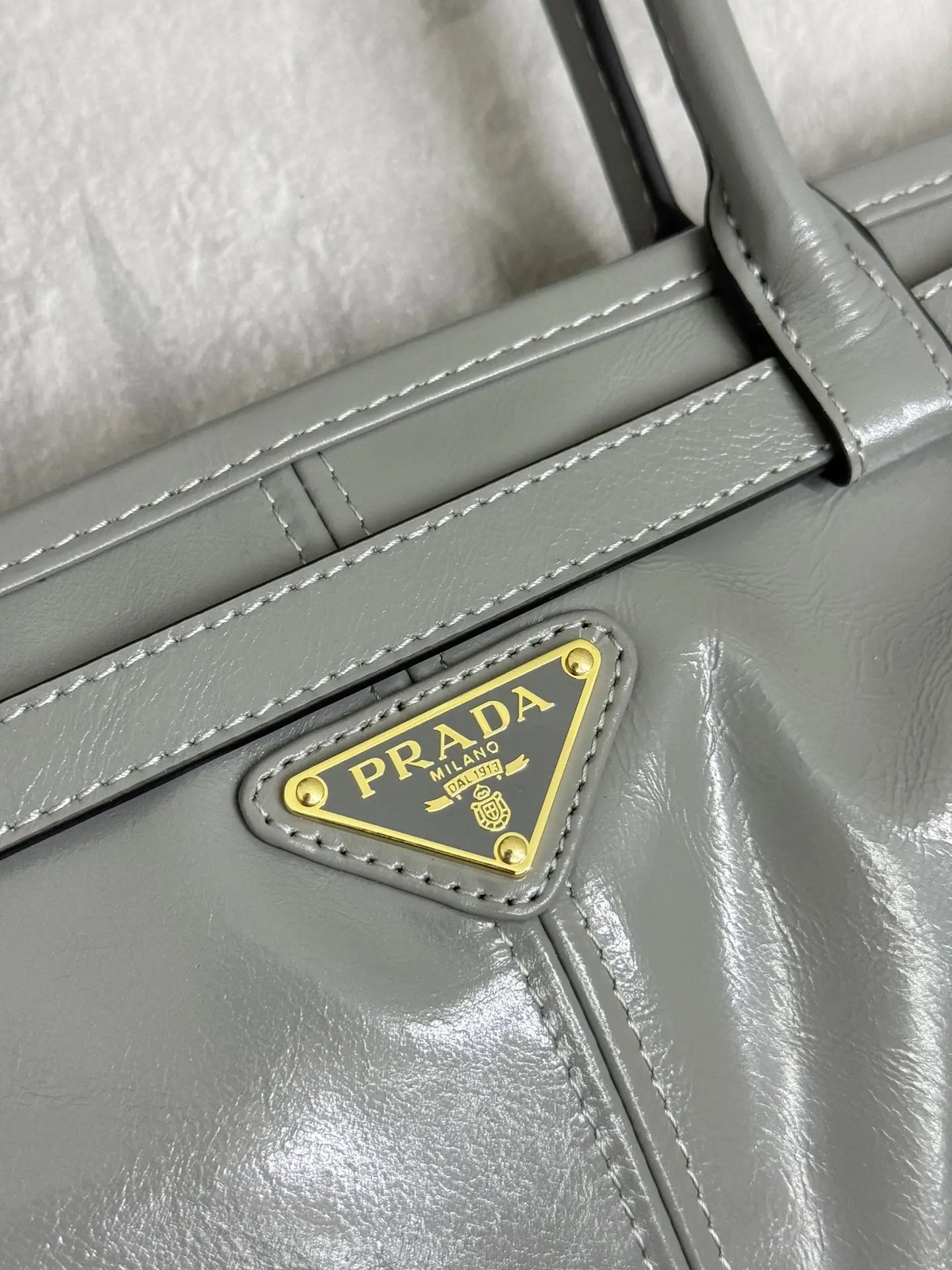 Prada Soft Lux Leather Tote Bag 1BA433 D114016348 — view 7