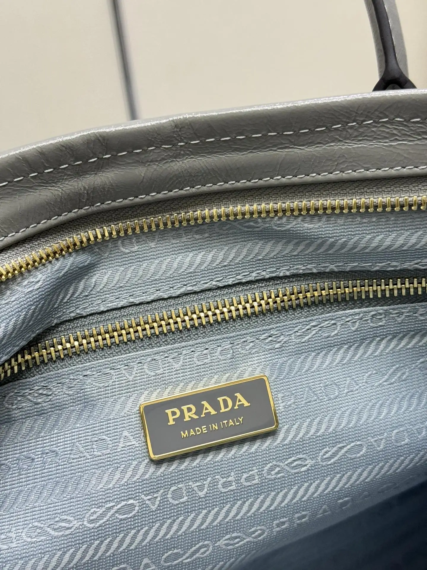 Prada Soft Lux Leather Tote Bag 1BA433 D114016348 — view 9