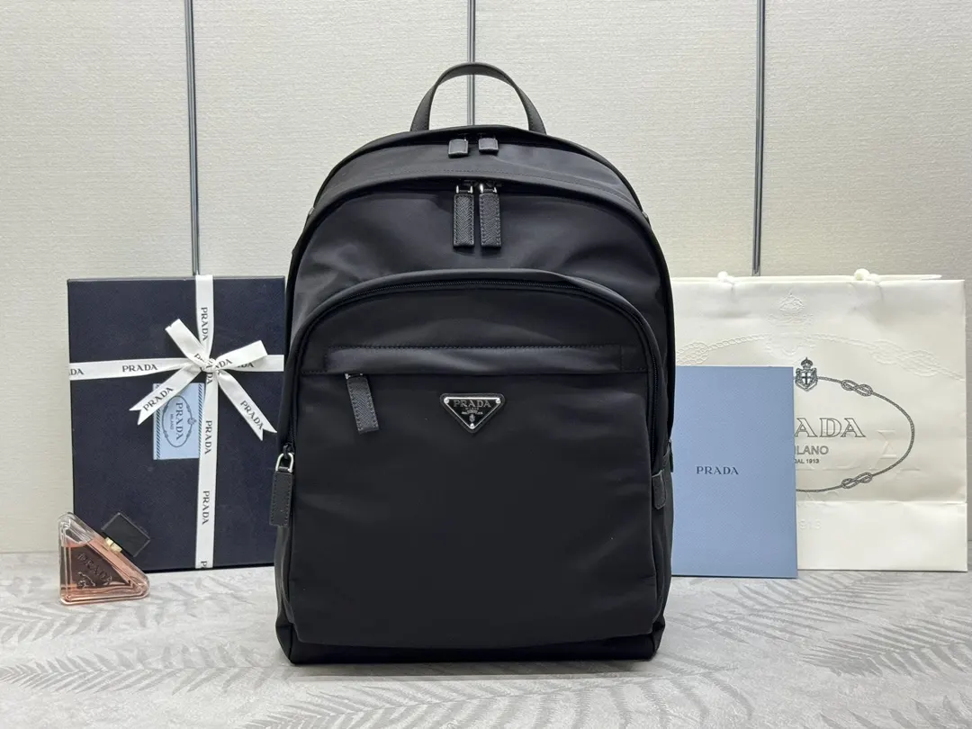 Nylon and Saffiano Leather Backpack D82016350
