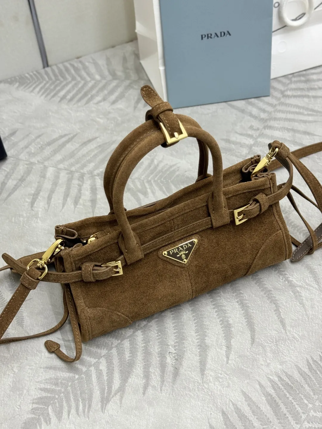 Softlux Suede Mini Top-Handle Crossbody Bag D95016355 — view 3