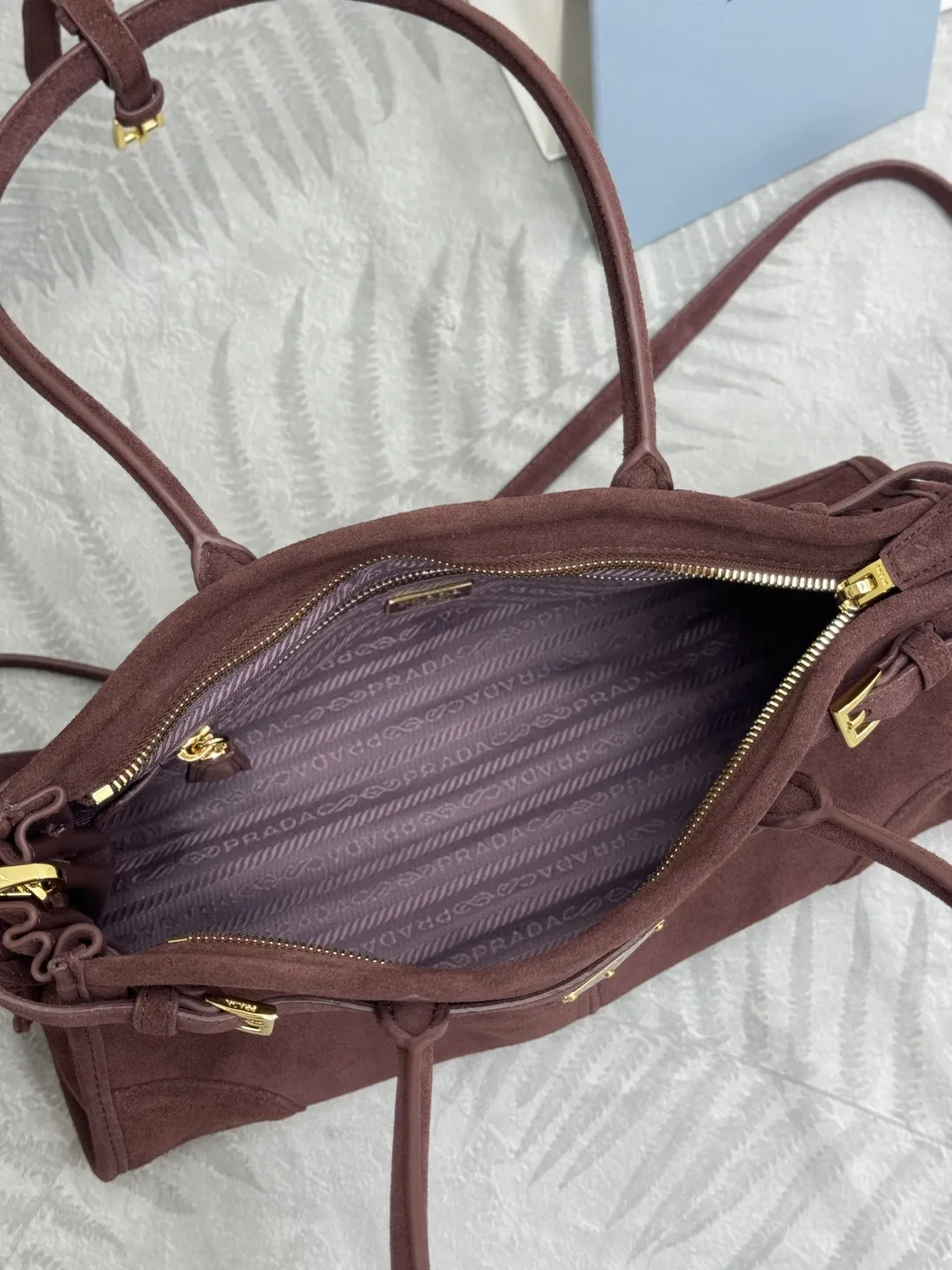 Soft Lux Suede Top-Handle Crossbody Bag D99016356 — view 8