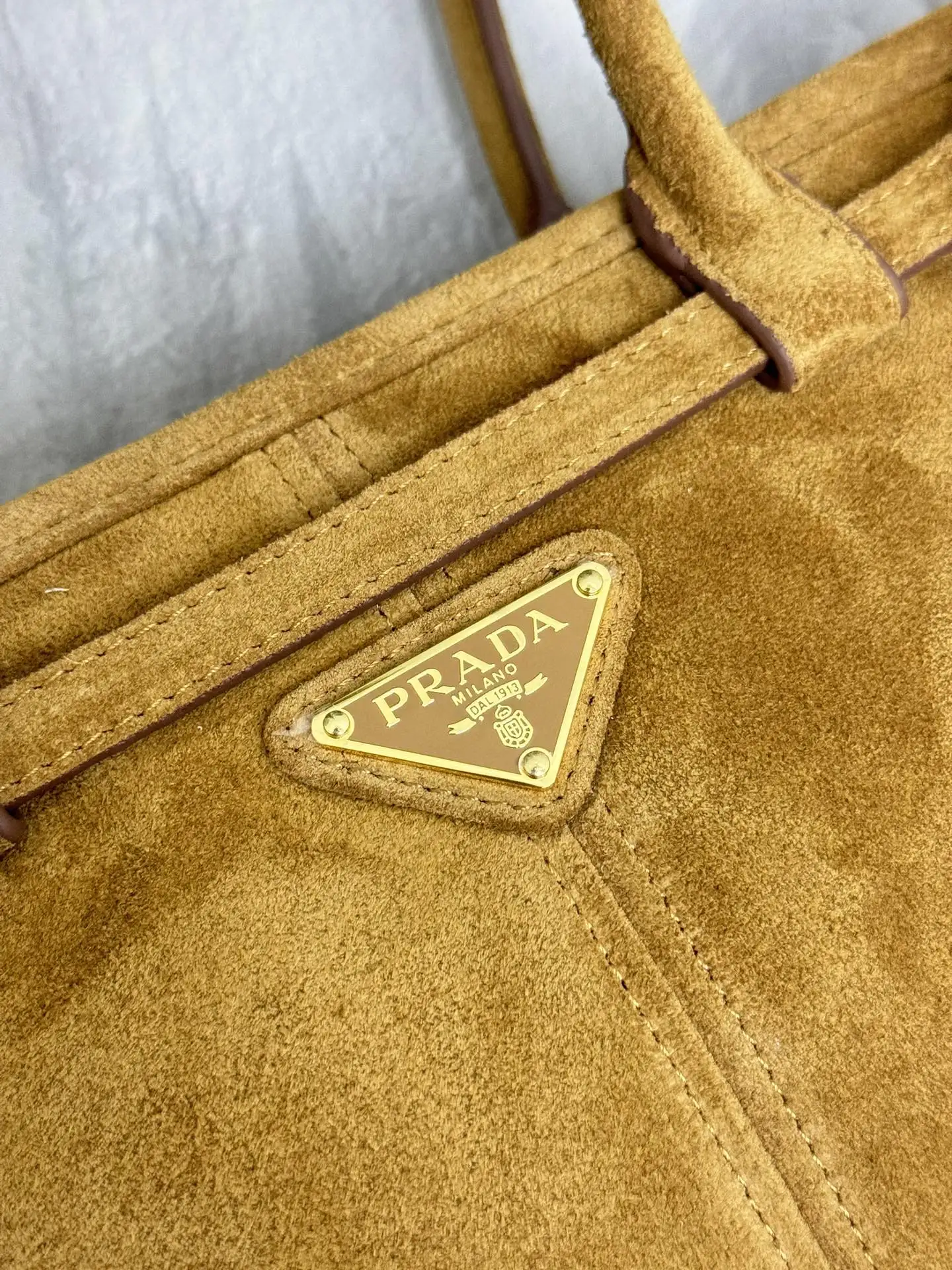 Prada Small Suede Soft Lux Top-Handle Bag D99016357 — view 7