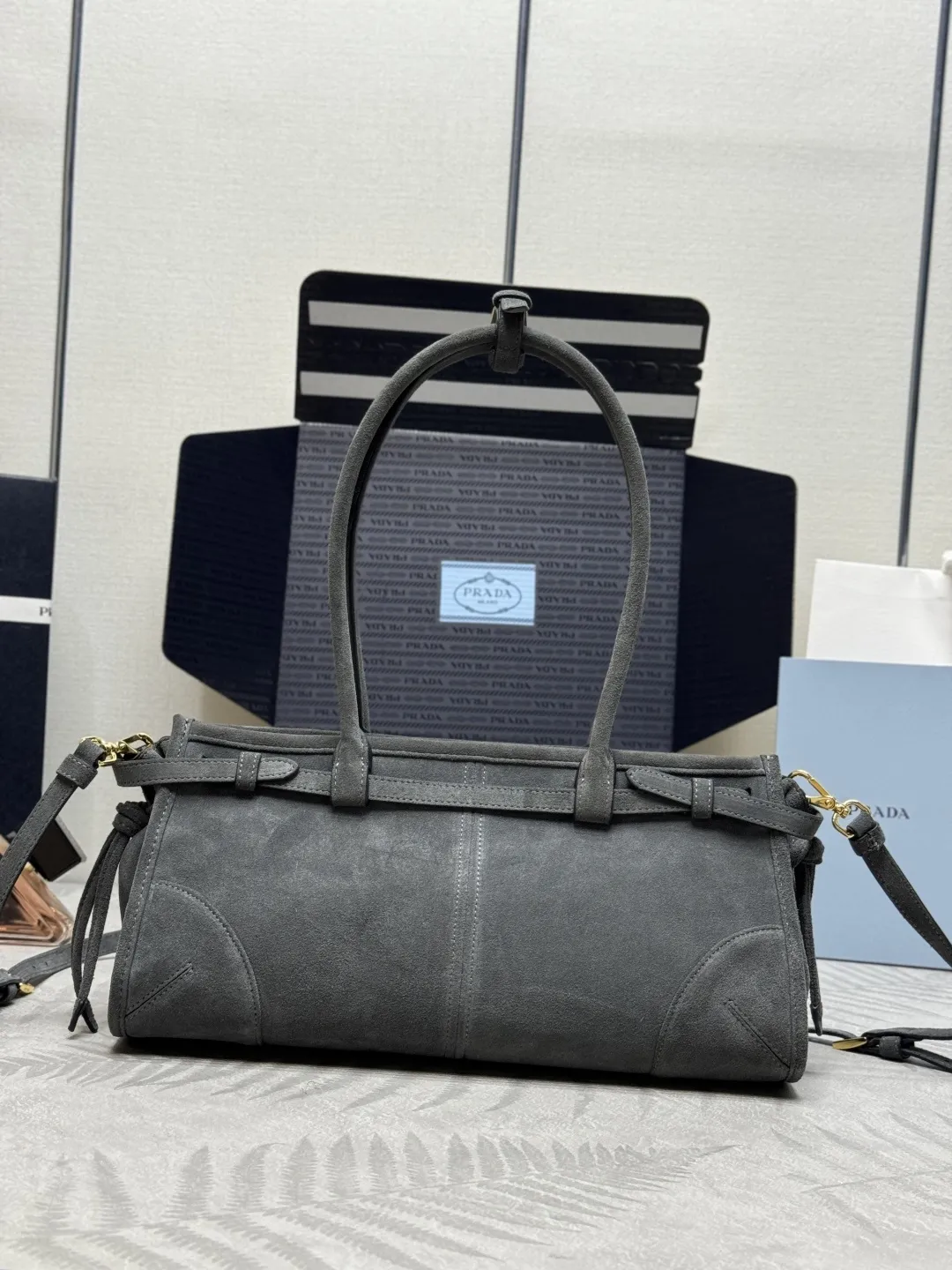 Soft Lux Suede Top-Handle Crossbody Bag D99016358 — view 2