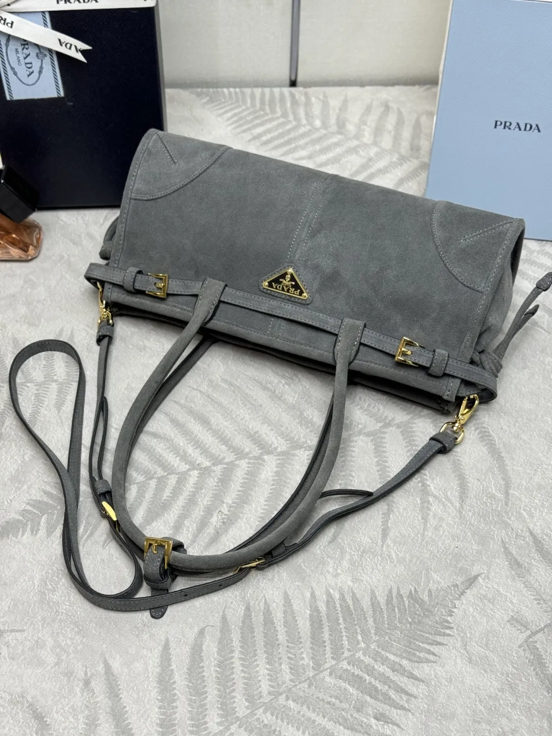 Soft Lux Suede Top-Handle Crossbody Bag D99016358 — view 5