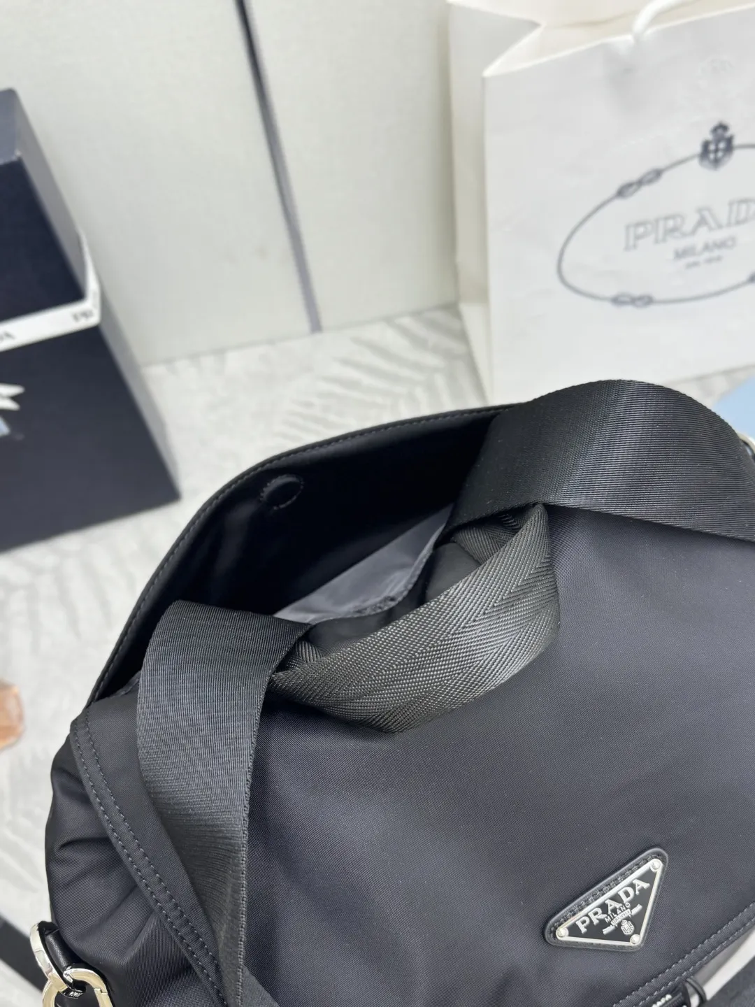 Prada Explore Re-Nylon and Leather Backpack D88016359 — view 7
