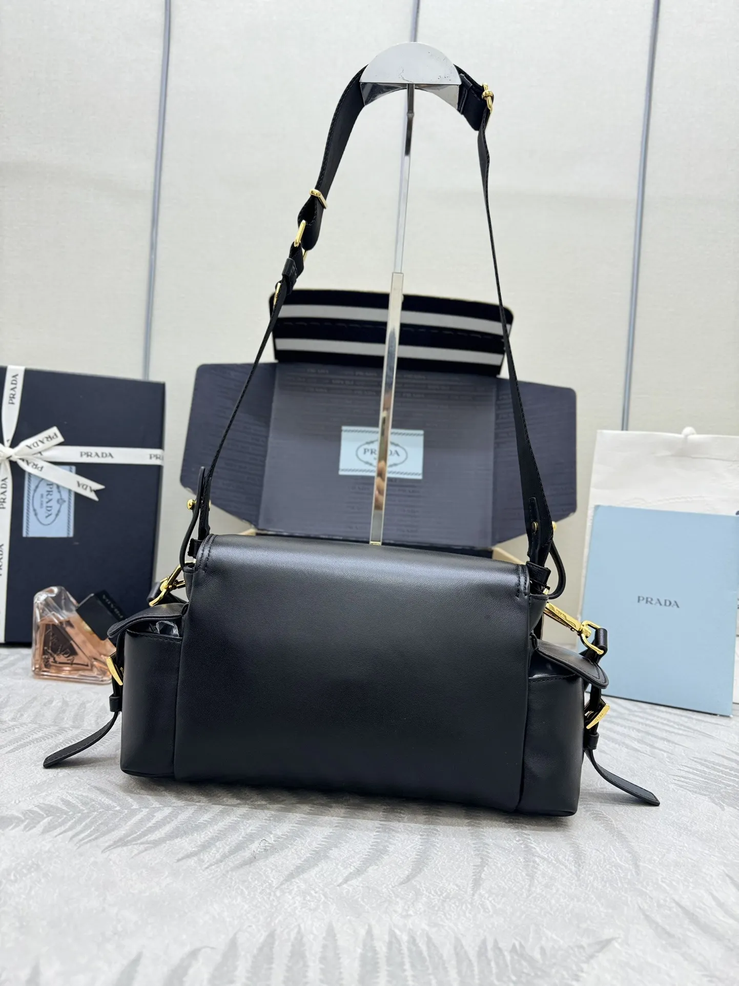 Lambskin Messenger Bag with Enamel Logo D98016365 — view 2