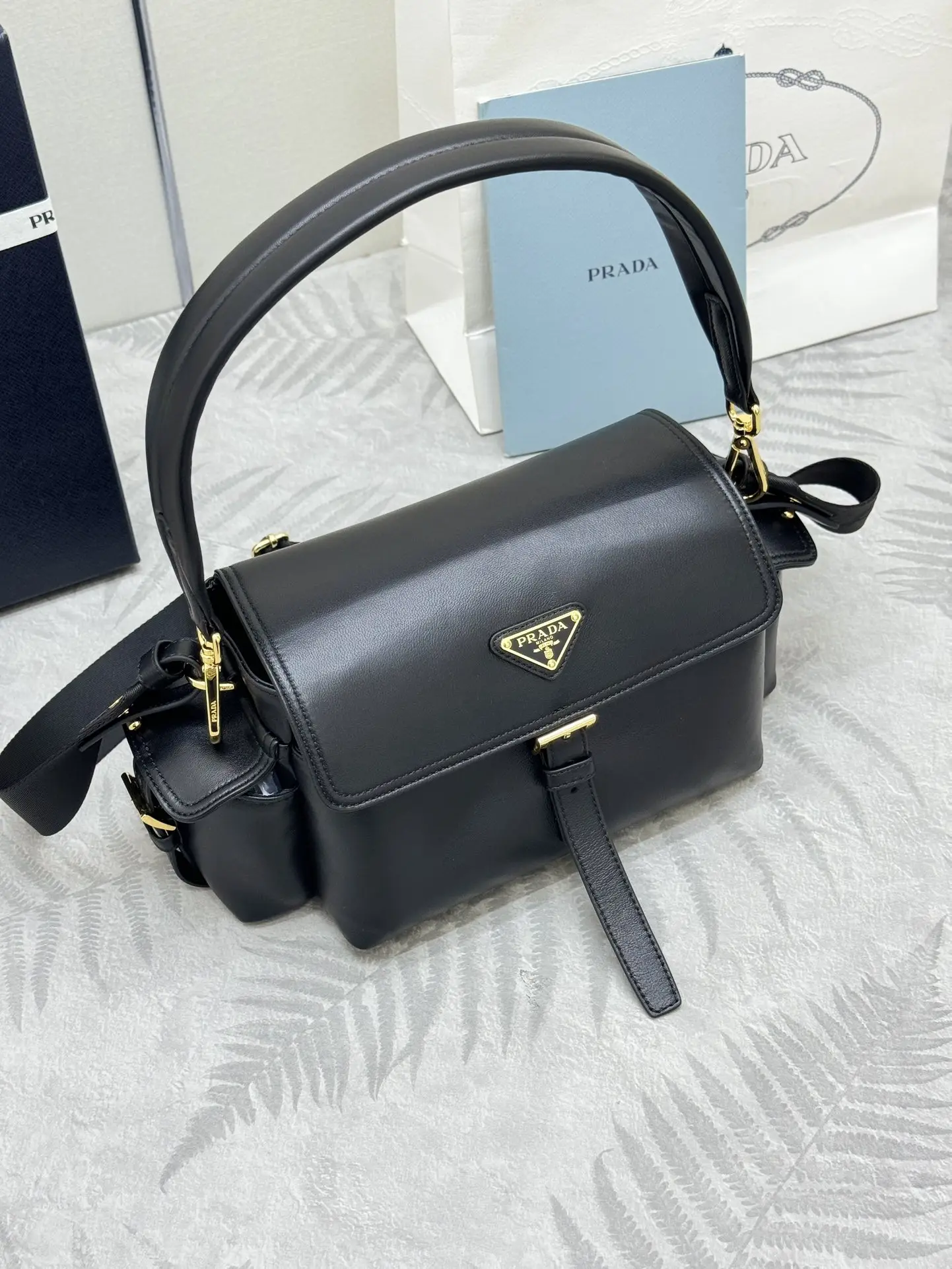 Lambskin Messenger Bag with Enamel Logo D98016365 — view 3