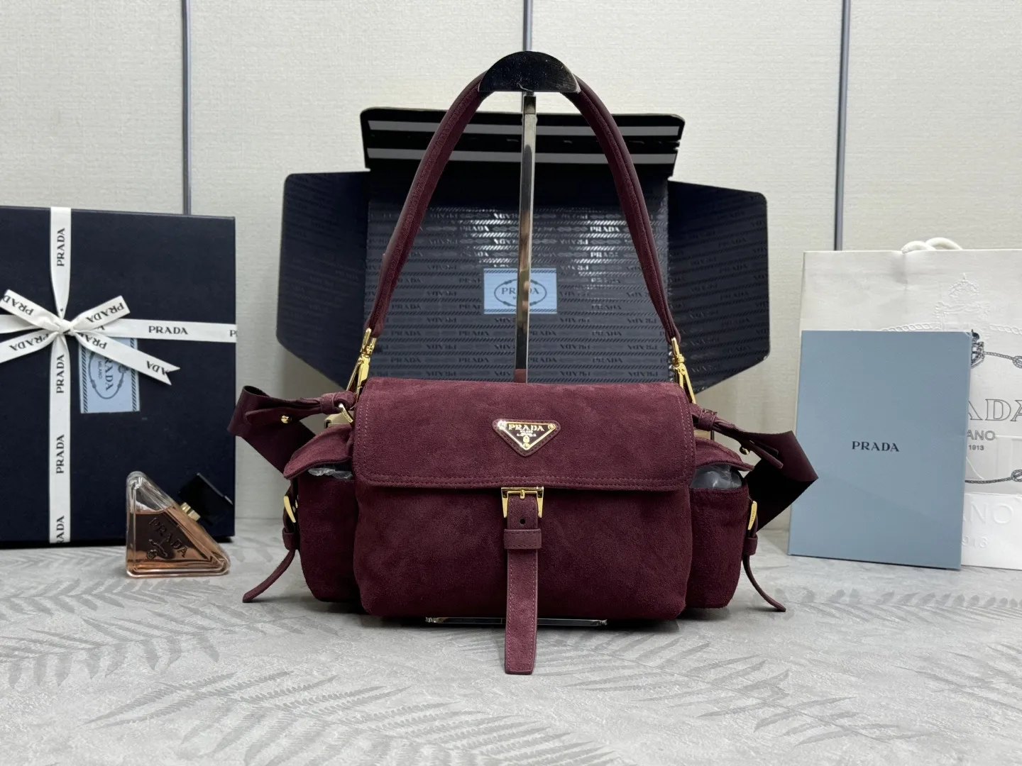 Suede Multi-Pocket Shoulder Bag D98016366