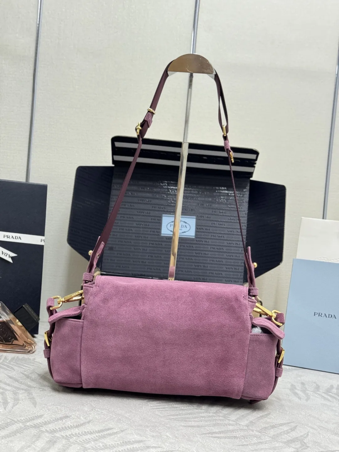 Suede Flap Crossbody Bag D98016367 — view 2