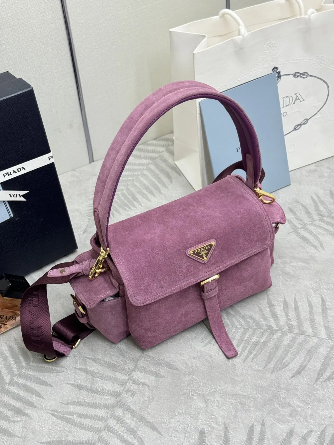 Suede Flap Crossbody Bag D98016367 — view 3