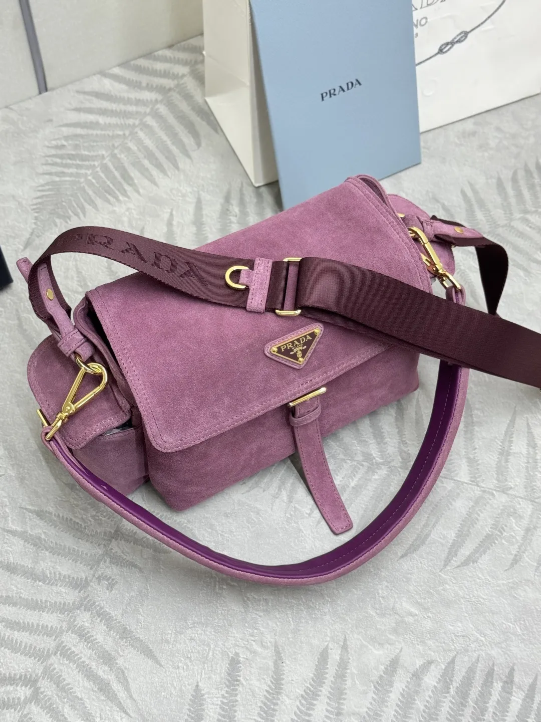 Suede Flap Crossbody Bag D98016367 — view 4