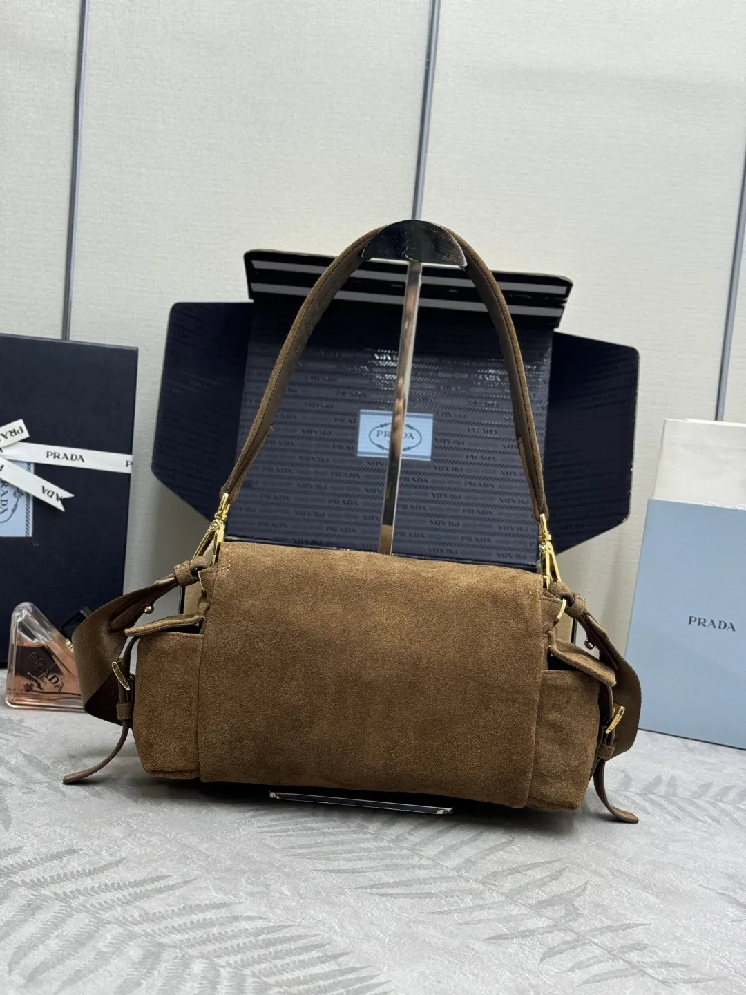 Suede Flap Shoulder Bag D98016494 — view 2