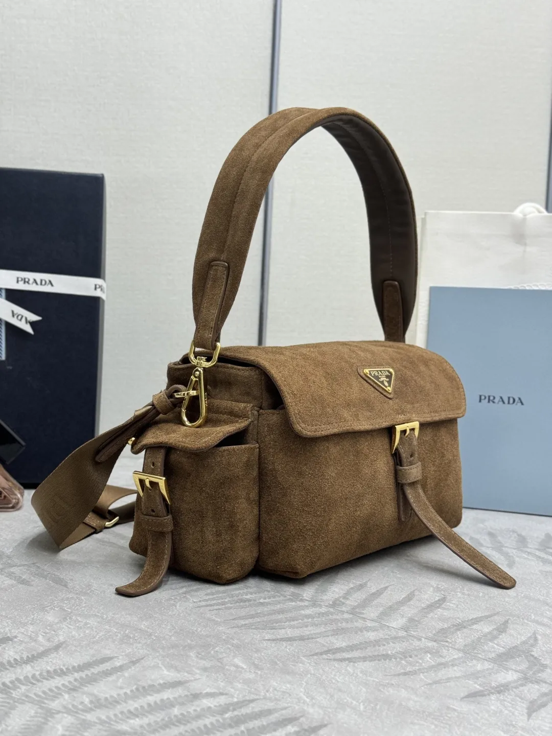 Suede Flap Shoulder Bag D98016494 — view 3